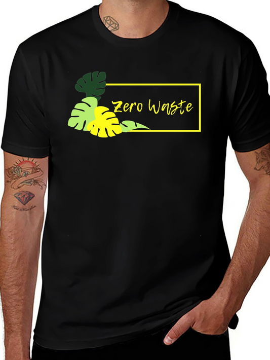 Zero Waste Black Graphic Tee - Stylish & Eco-Friendly