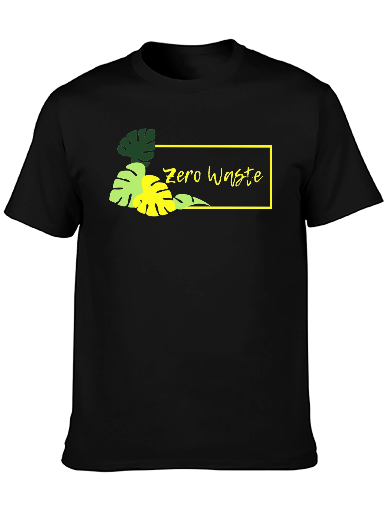 Zero Waste Black Graphic Tee - Stylish & Eco-Friendly