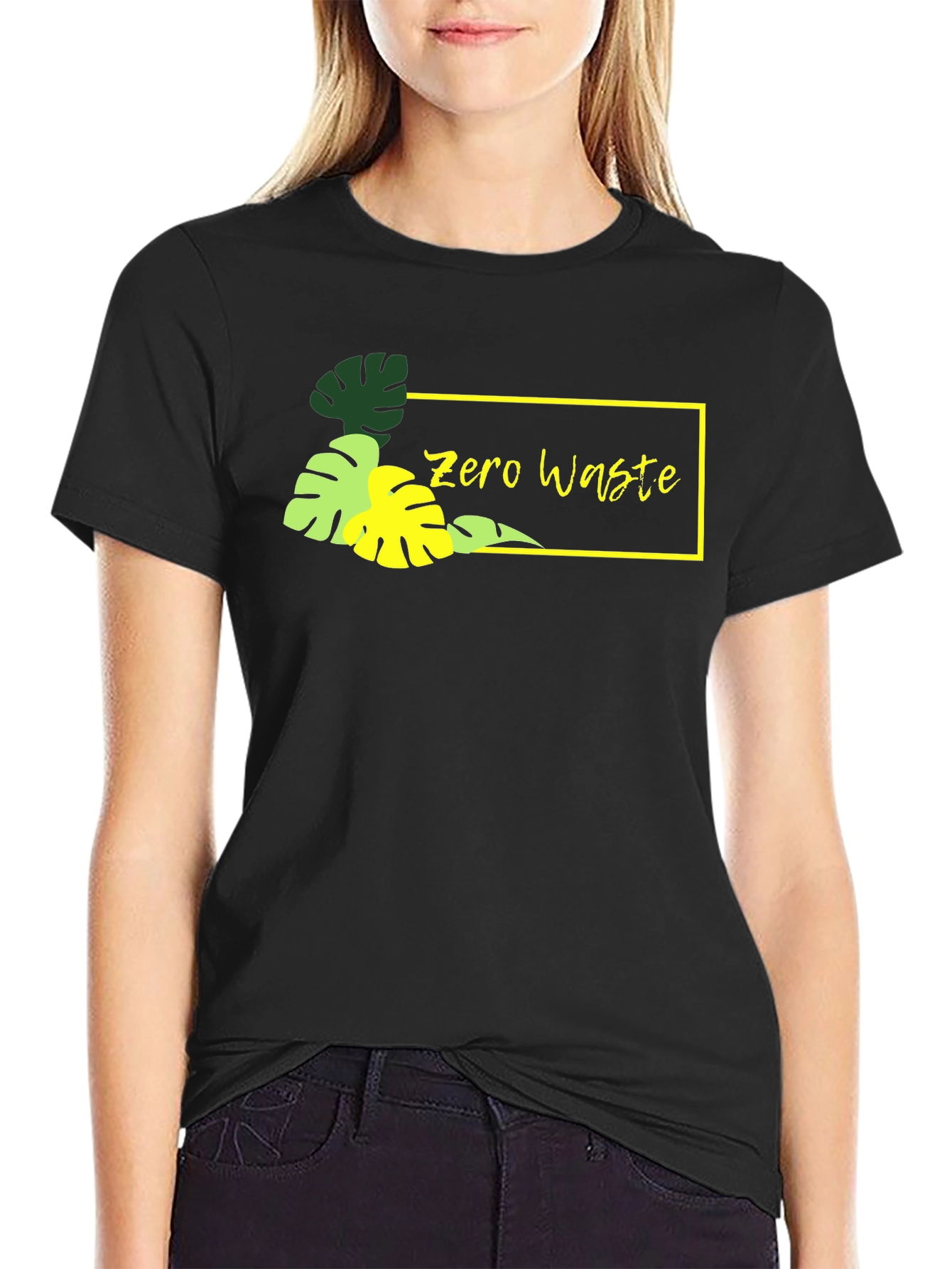 Zero Waste Black Graphic Tee - Stylish & Eco-Friendly