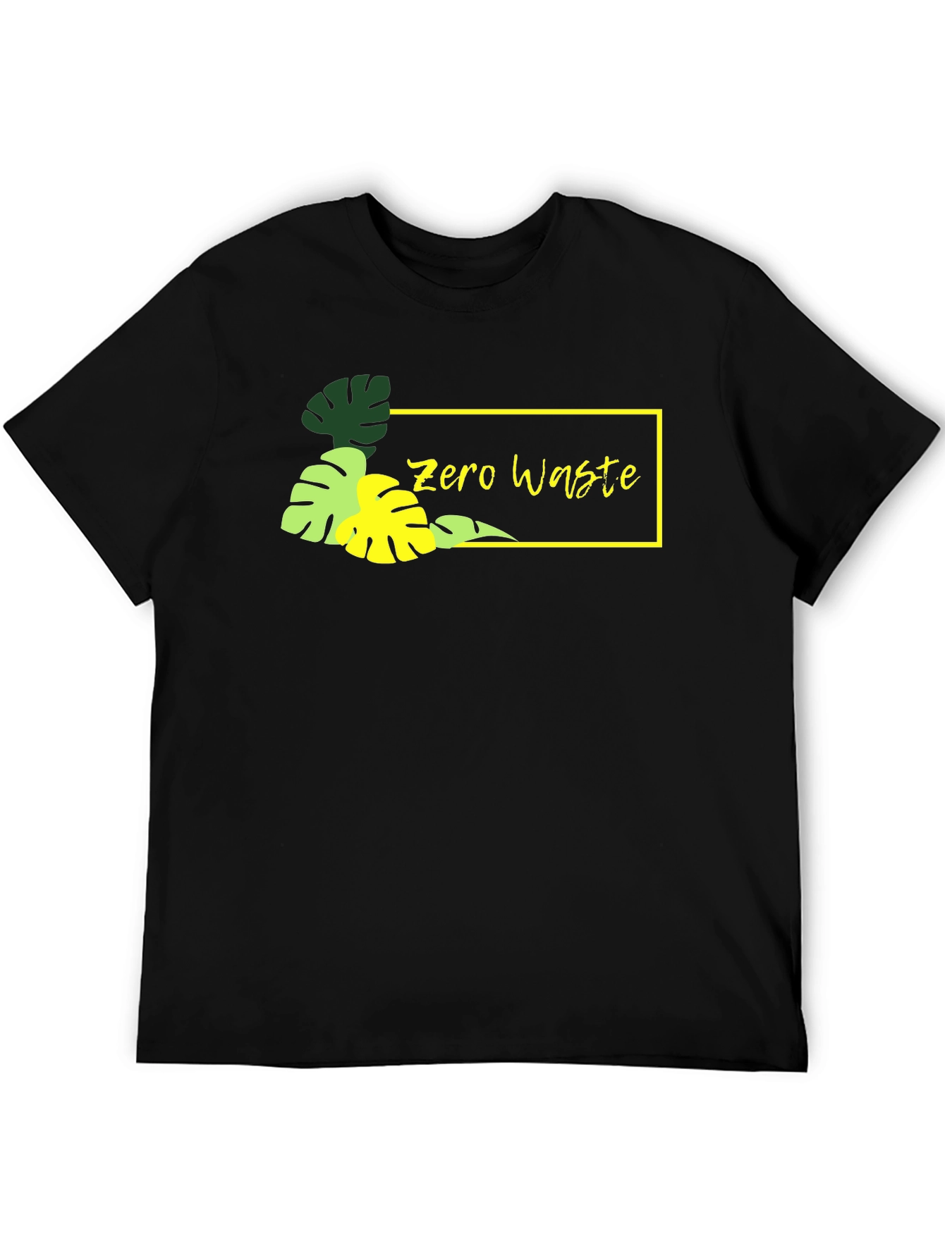 Zero Waste Black Graphic Tee - Stylish & Eco-Friendly