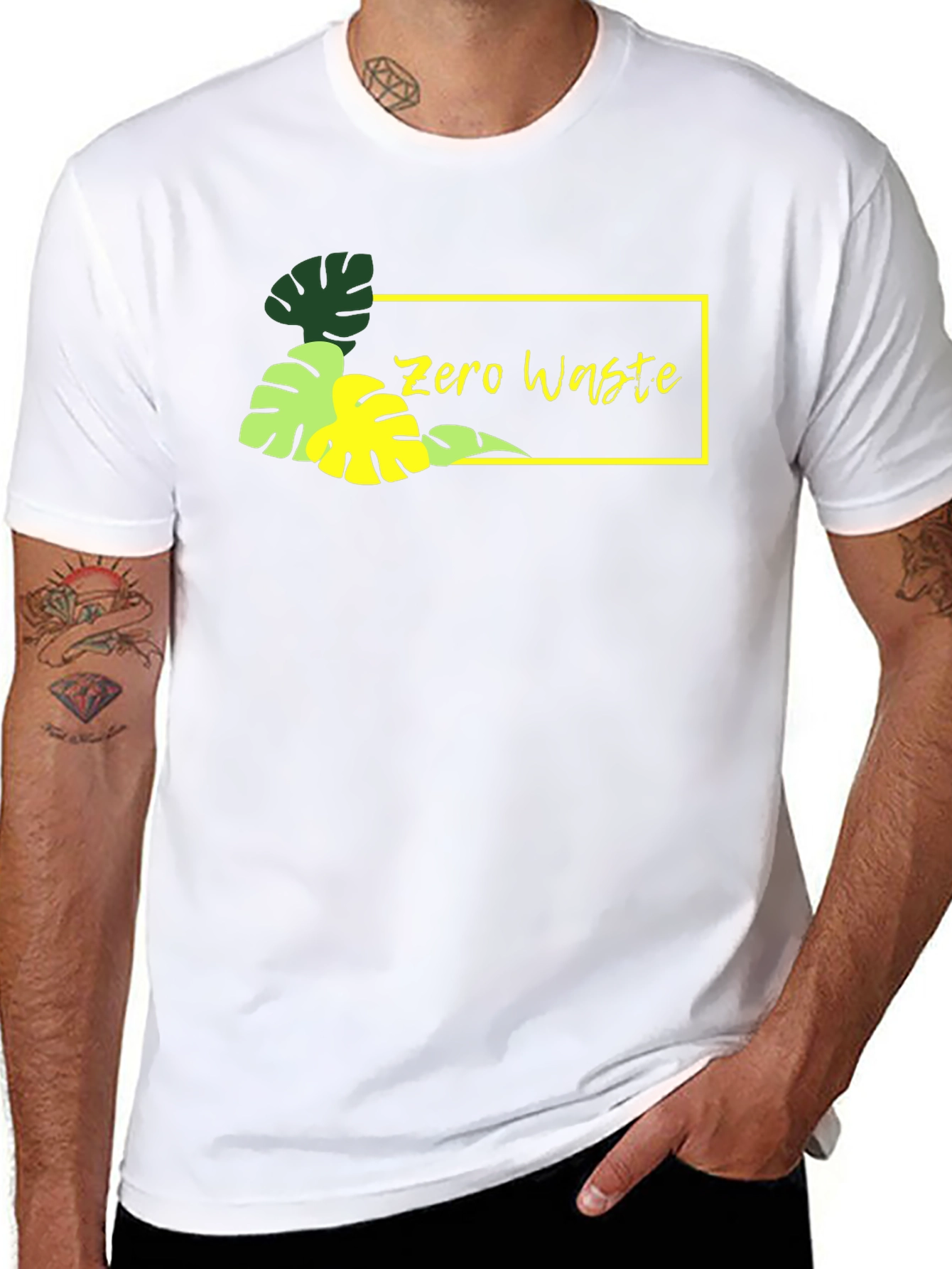Zero Waste Black Graphic Tee - Stylish & Eco-Friendly