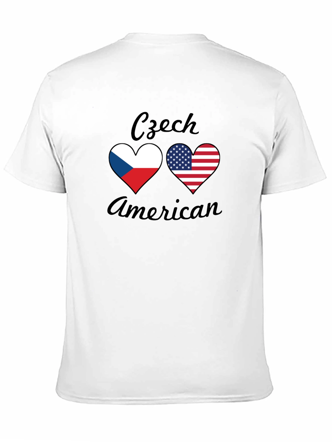 Czech American Flag Heart T-Shirt - Patriotic Tee