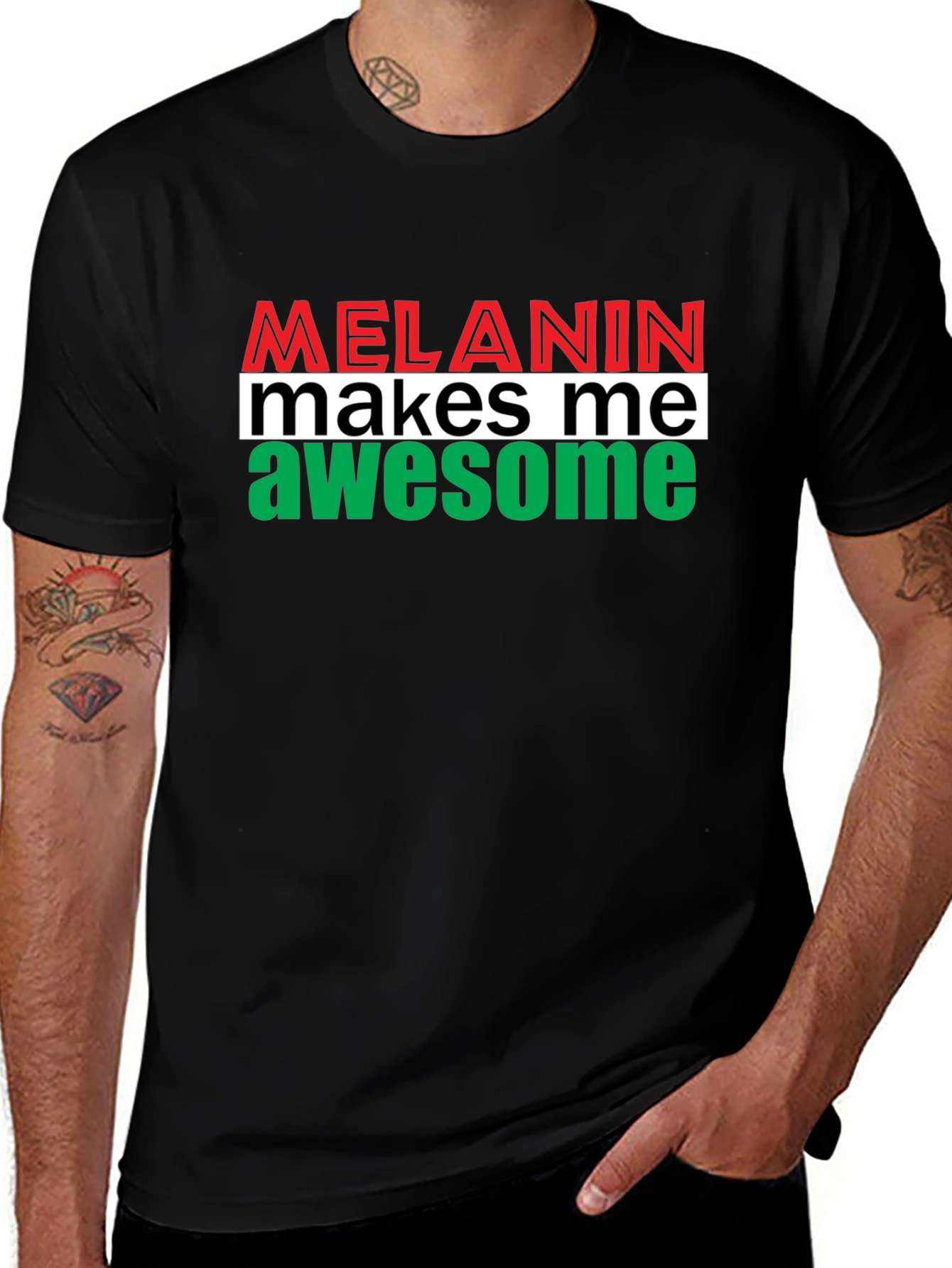 Melanin Makes Me Awesome Graphic Tee - Black