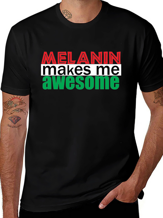 Melanin Makes Me Awesome Graphic Tee - Black