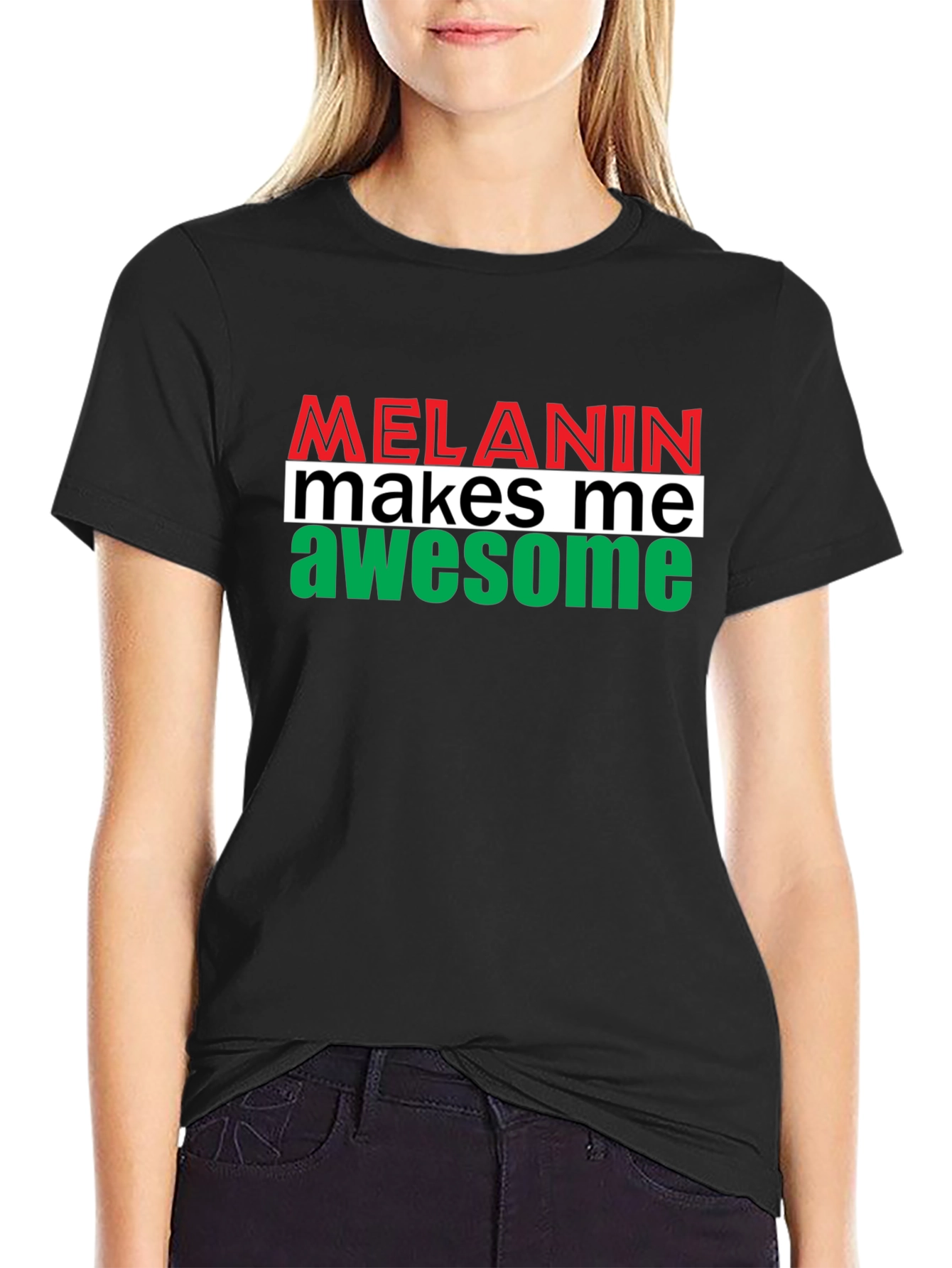 Melanin Makes Me Awesome Graphic Tee - Black