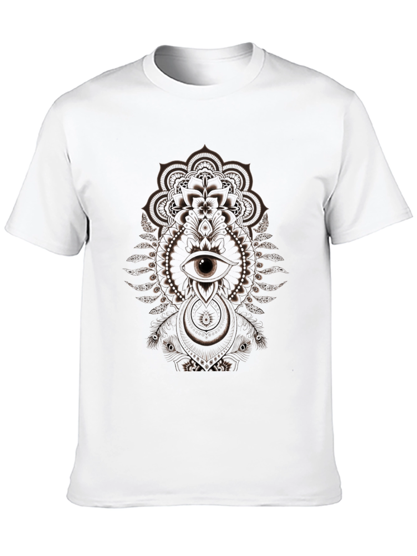 Mystic Eye Mandala Graphic Tee - Black Cotton T-Shirt