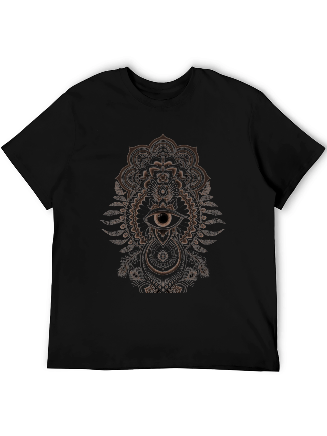 Mystic Eye Mandala Graphic Tee - Black Cotton T-Shirt