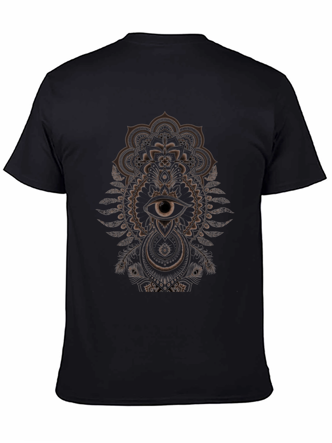 Mystic Eye Mandala Graphic Tee - Black Cotton T-Shirt