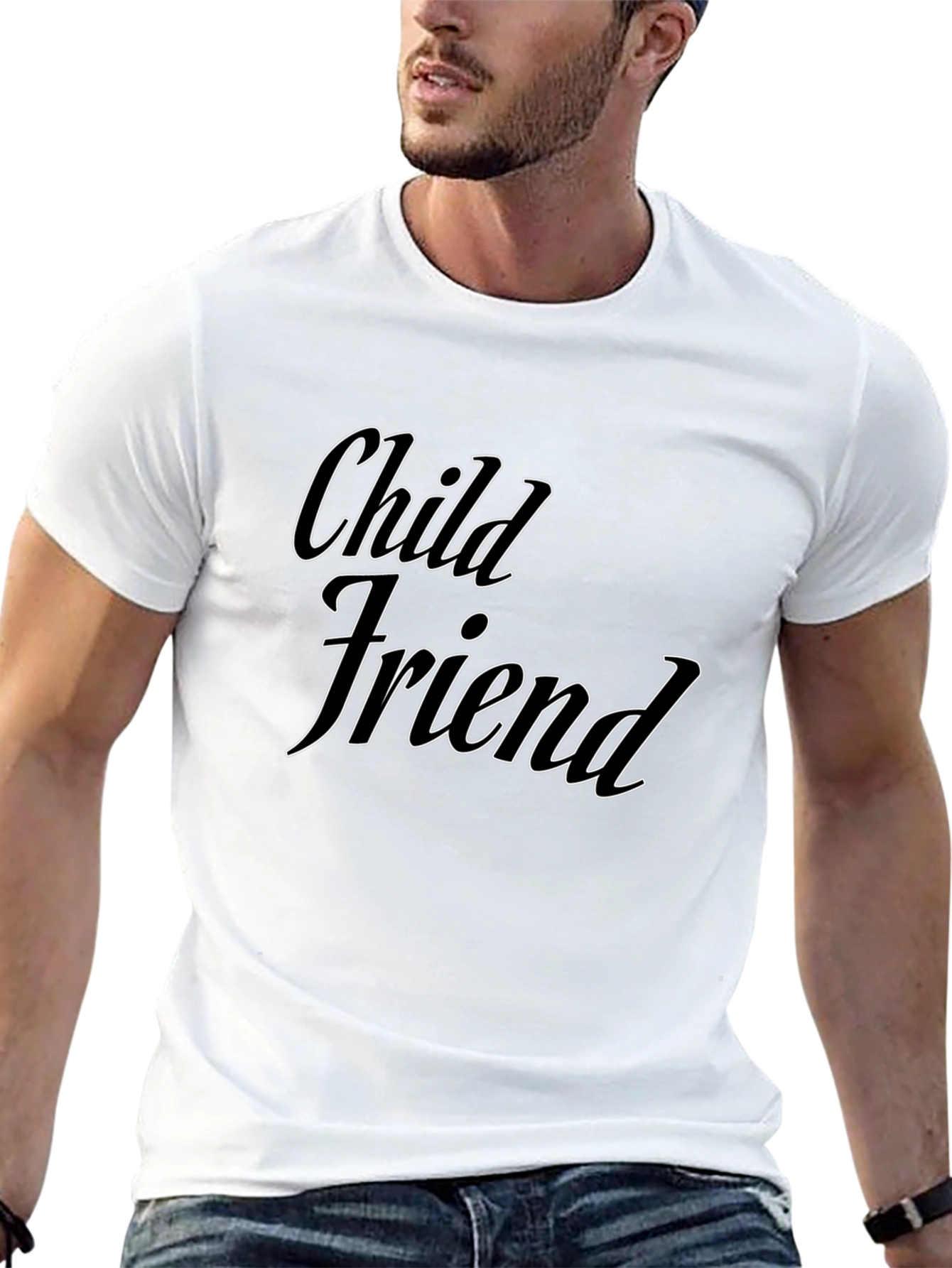 Child Friend Graphic Tee - Black Cotton Comfort