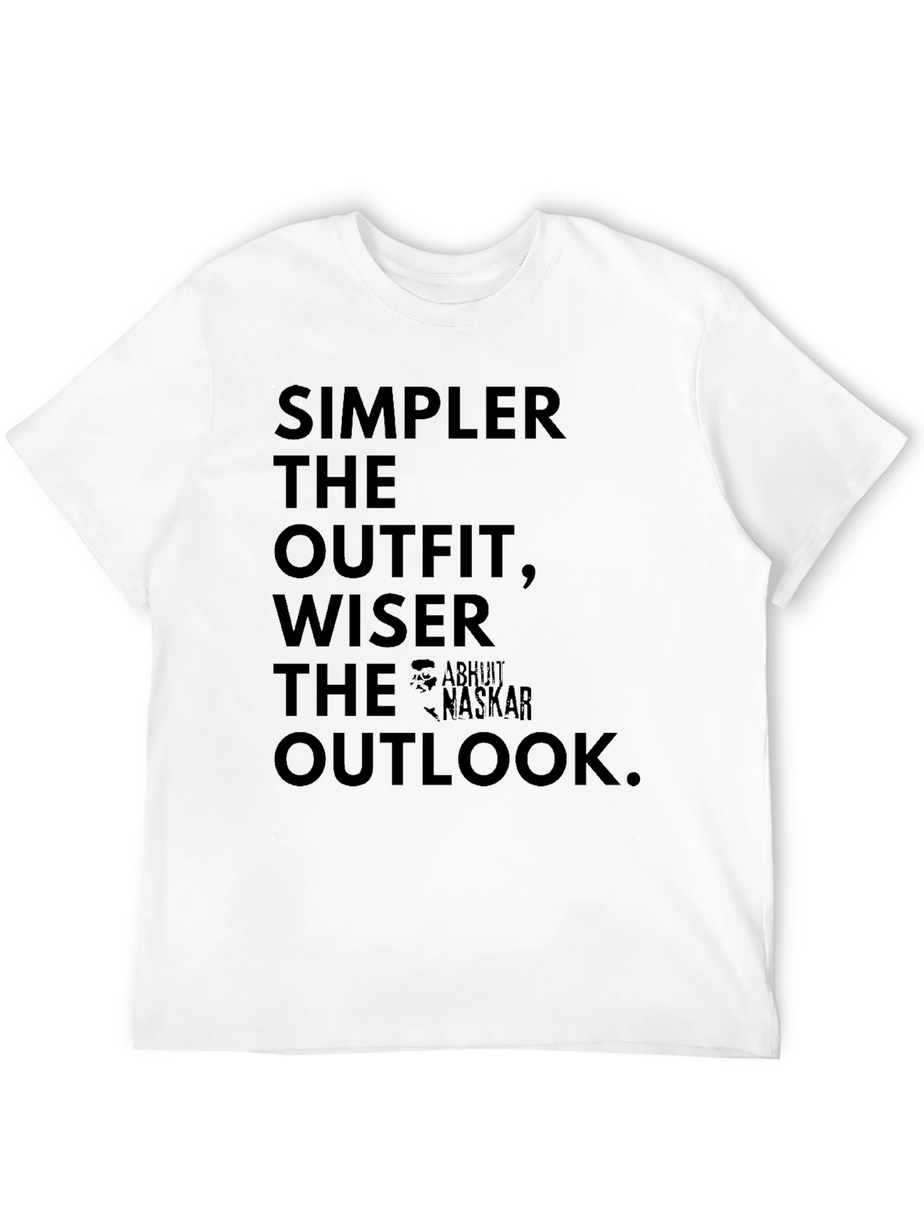 Simpler Outfit Wiser Outlook Black Graphic Tee