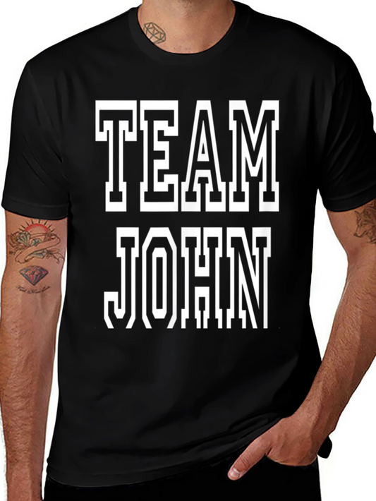 Team John T-Shirt - Black Cotton Tee