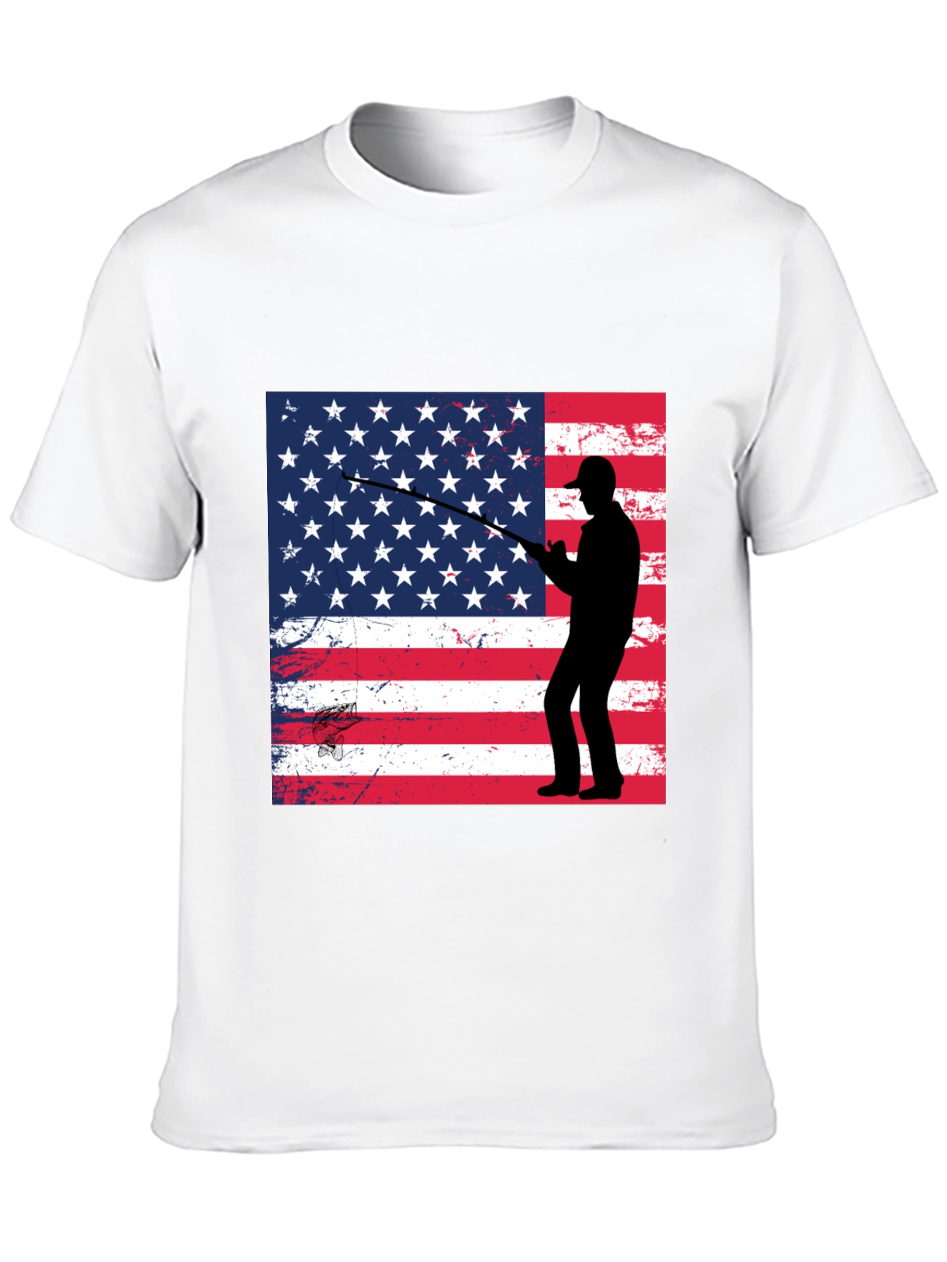 American Angler T-Shirt Patriotic Fishing Design