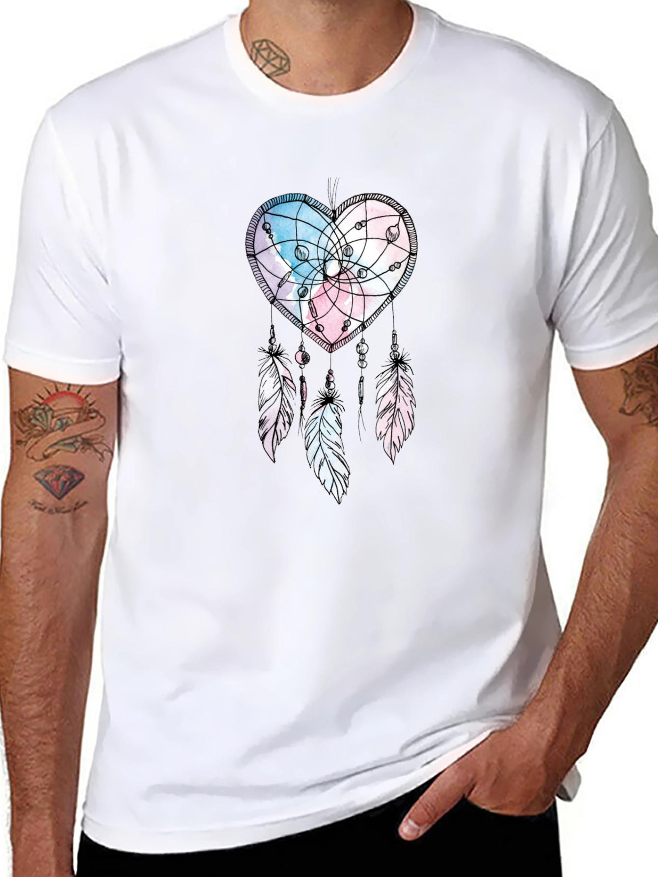Heart Dreamcatcher T-Shirt: Stylish Black Tee for Men