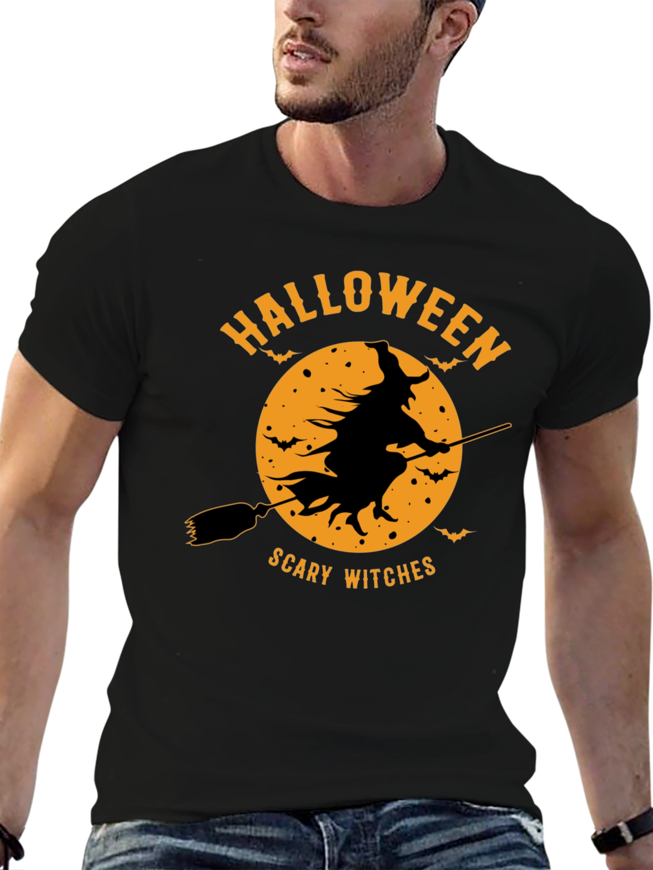Halloween Scary Witches Black T-Shirt