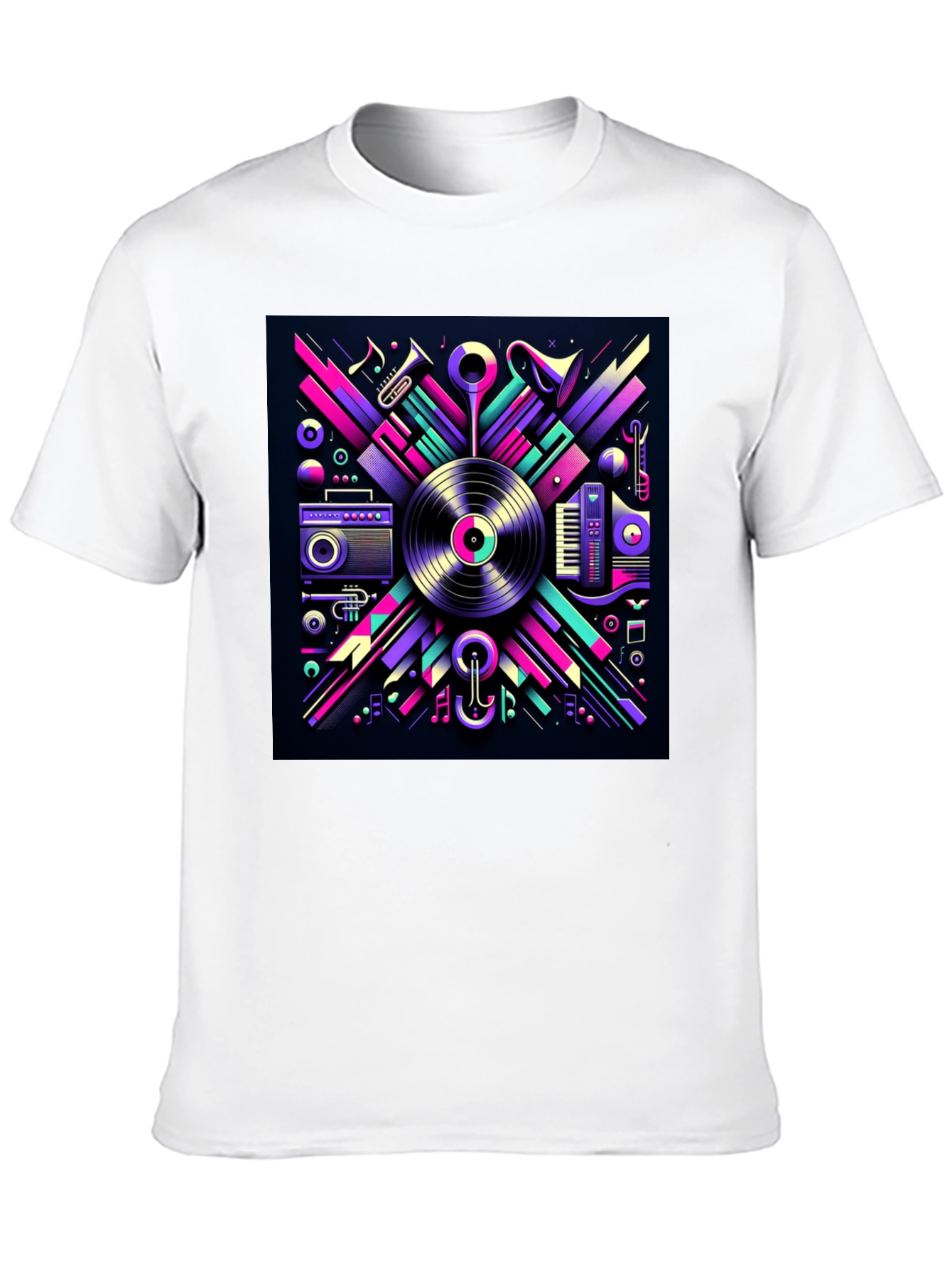 Vibrant Music Art Black T-Shirt