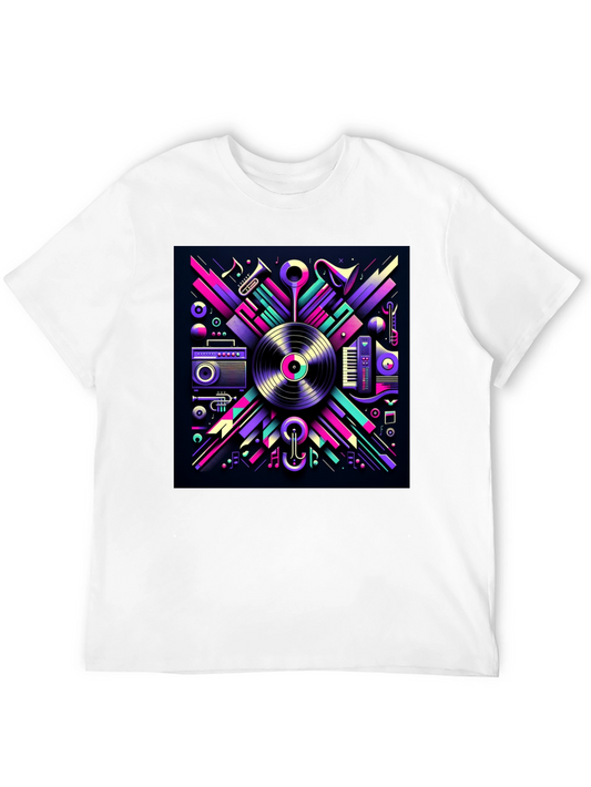 Vibrant Music Art Black T-Shirt