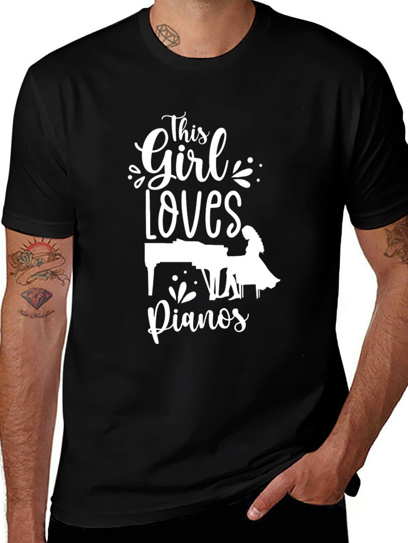 Piano Lovers Tee - This Girl Loves Pianos T-Shirt