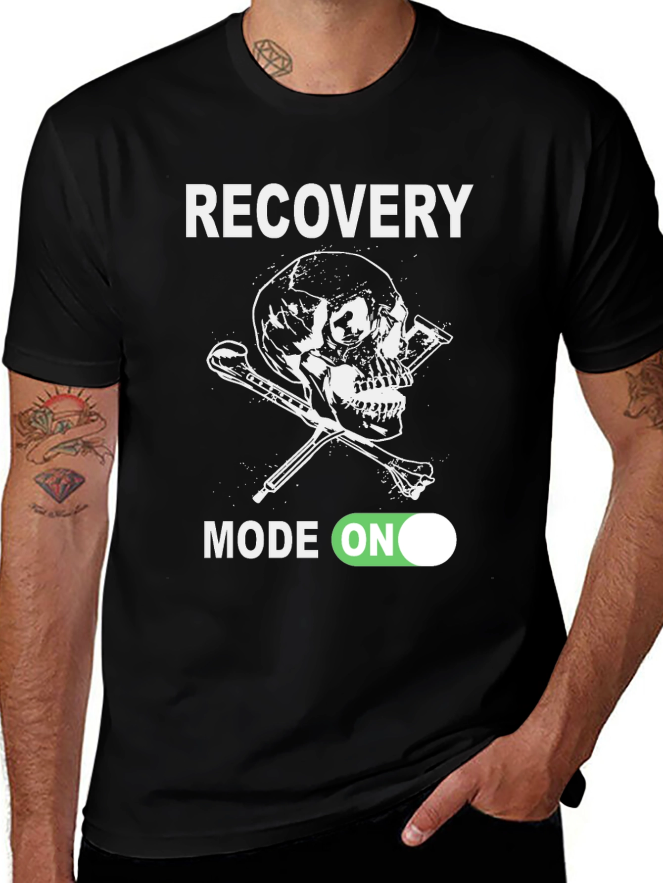 Recovery Mode On Skull Graphic T-Shirt