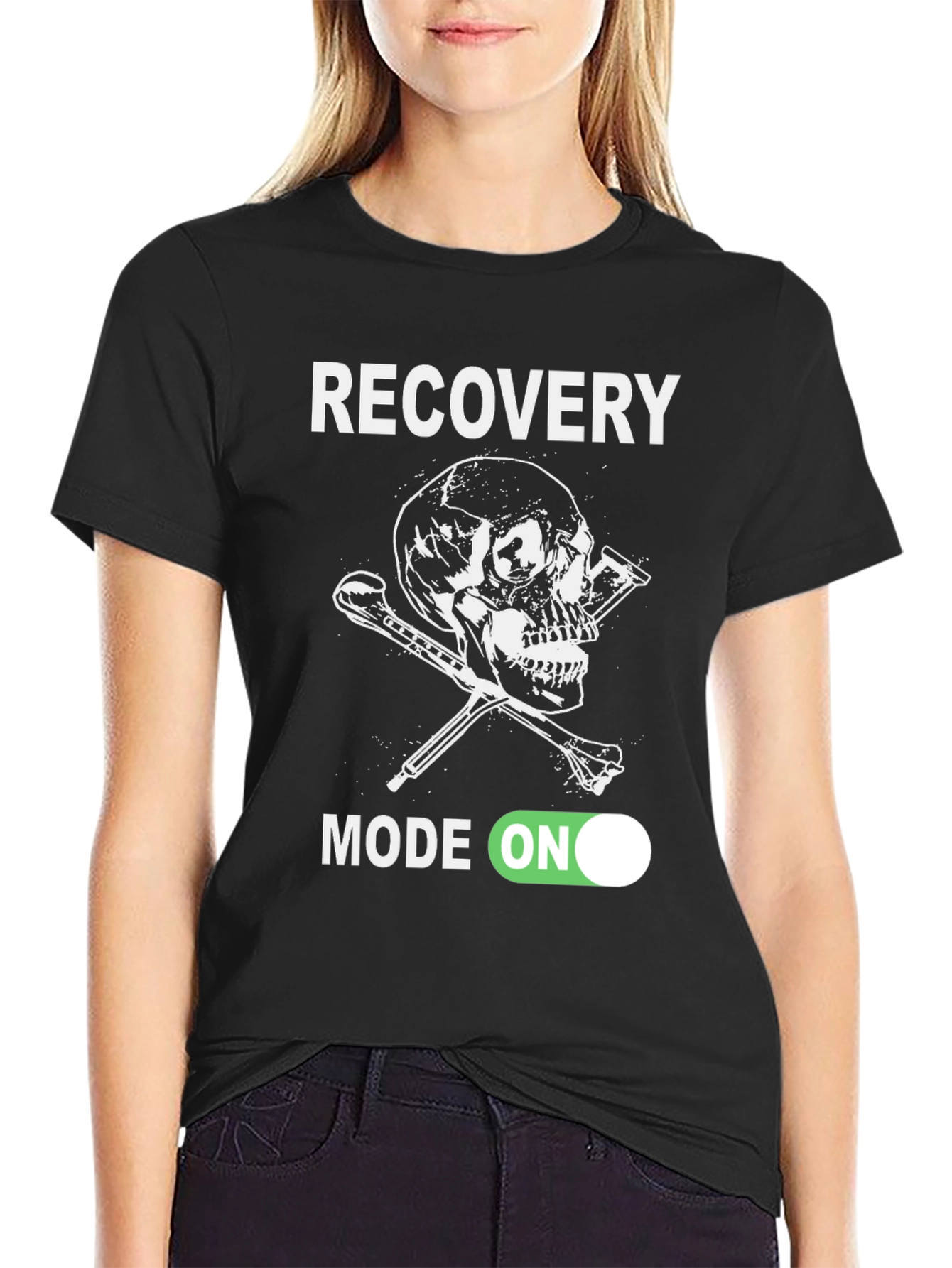 Recovery Mode On Skull Graphic T-Shirt