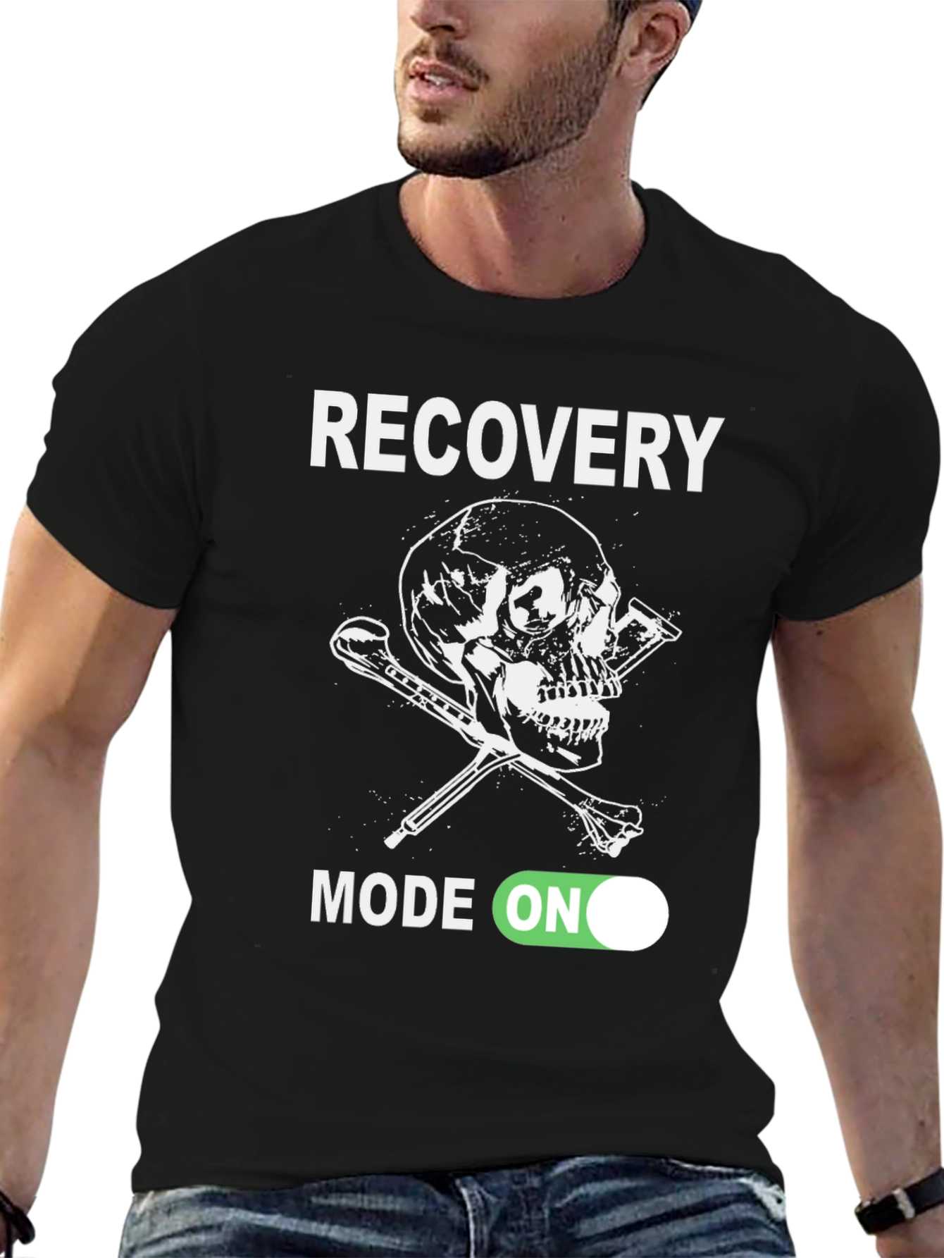 Recovery Mode On Skull Graphic T-Shirt