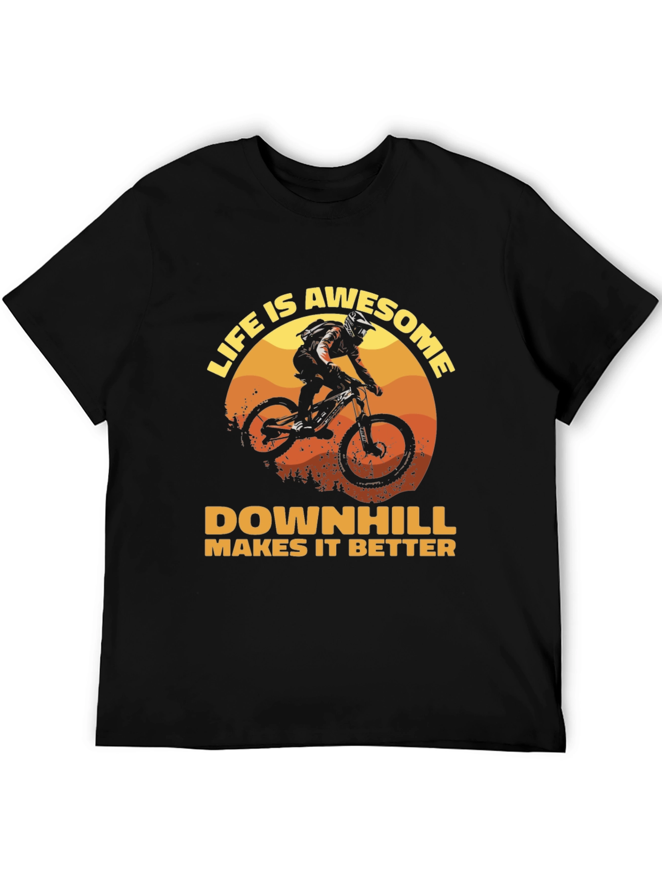 Life is Awesome Downhill Bike Graphic T-Shirt