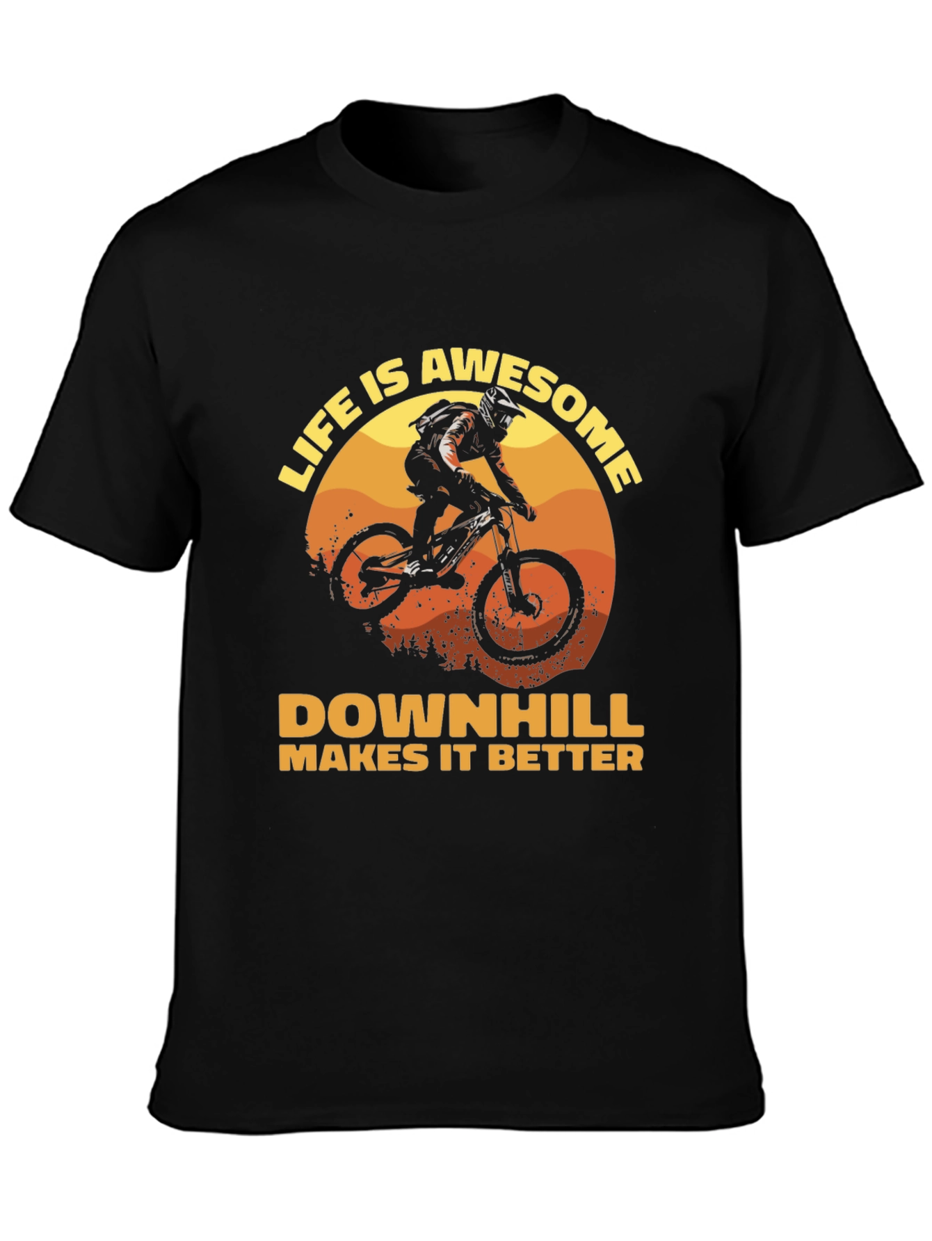 Life is Awesome Downhill Bike Graphic T-Shirt