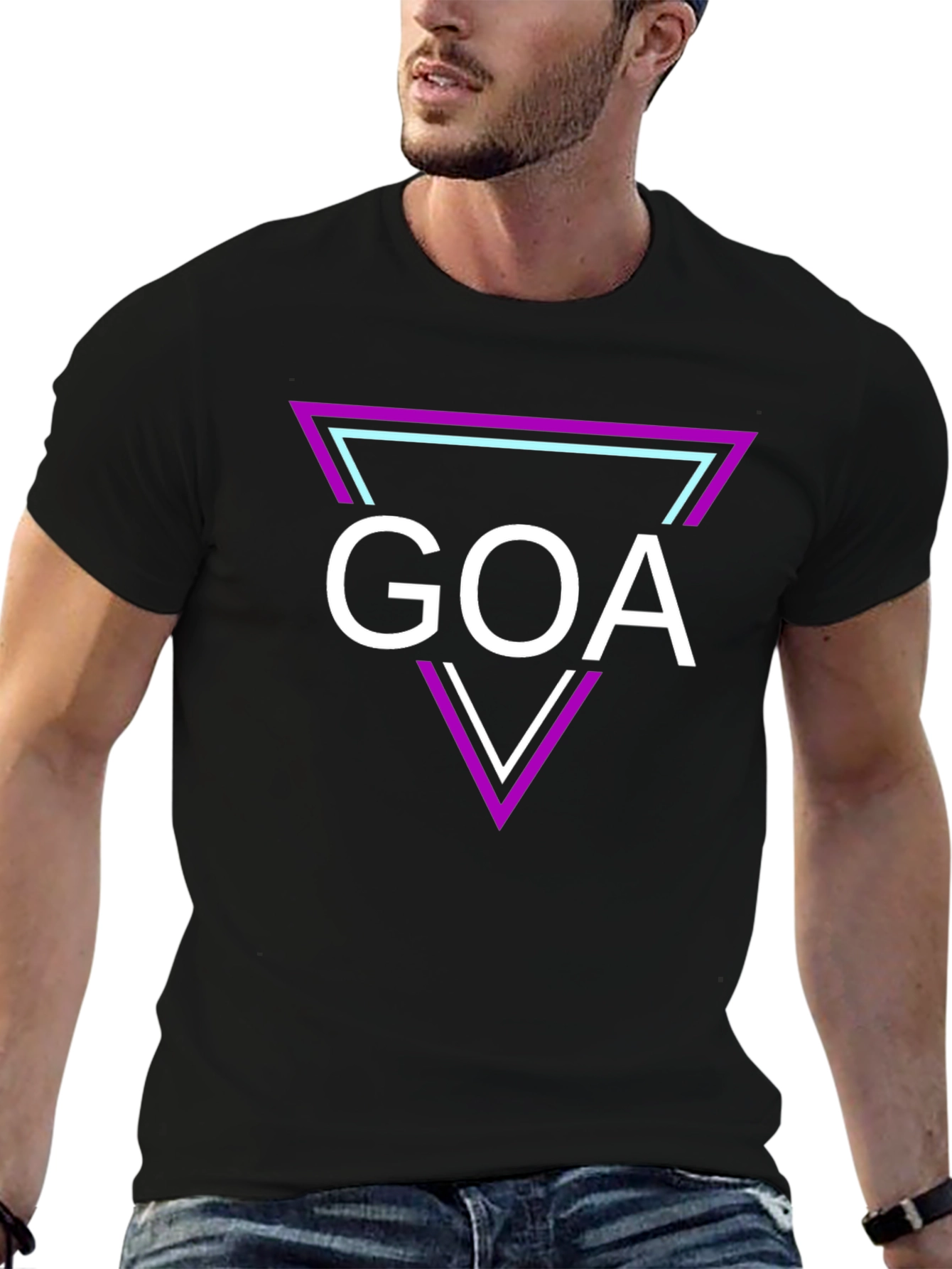 Goa Graphic Tee: Retro Triangle Design