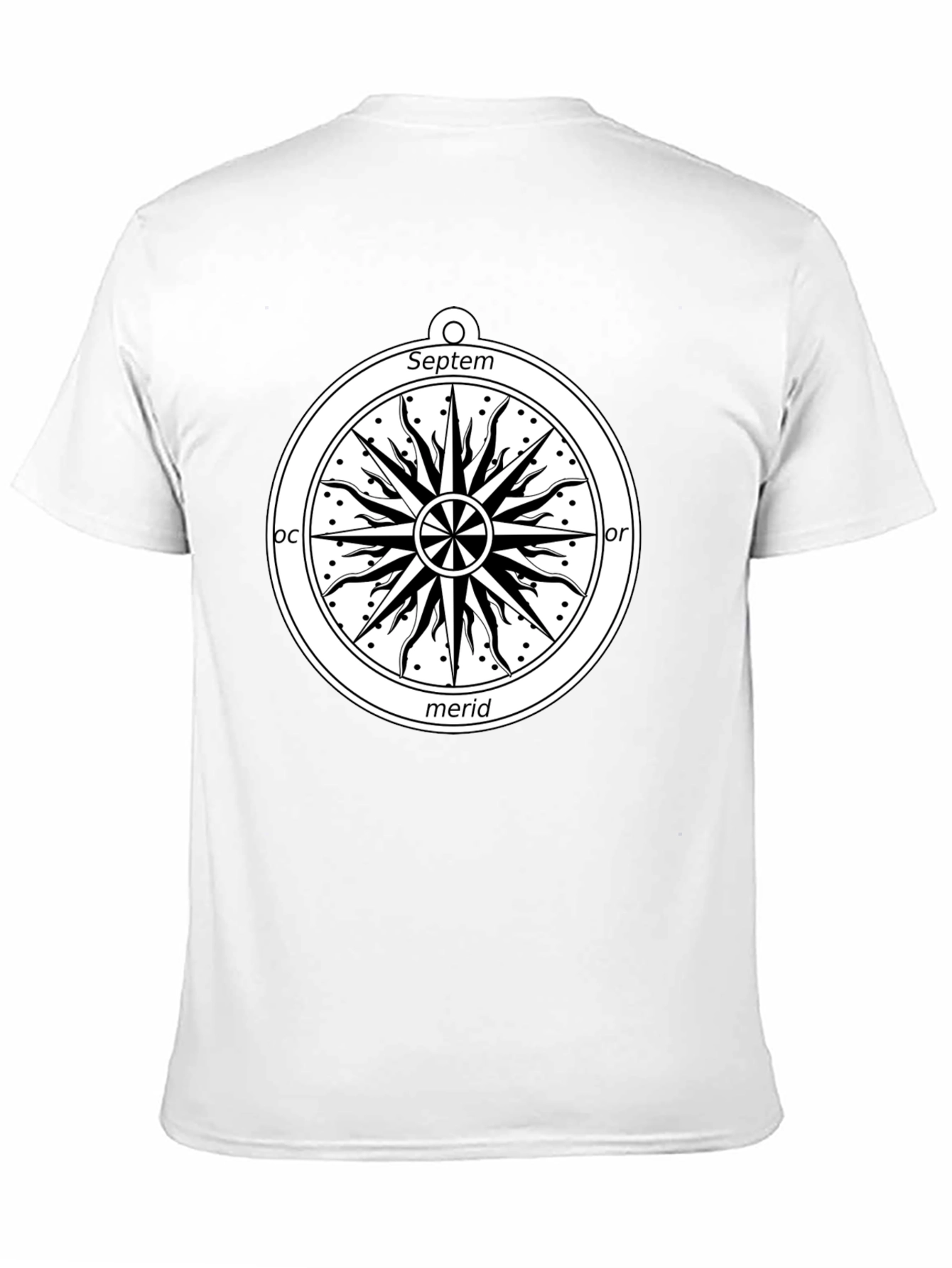 Celestial Compass Graphic Tee - Black Cotton Shirt