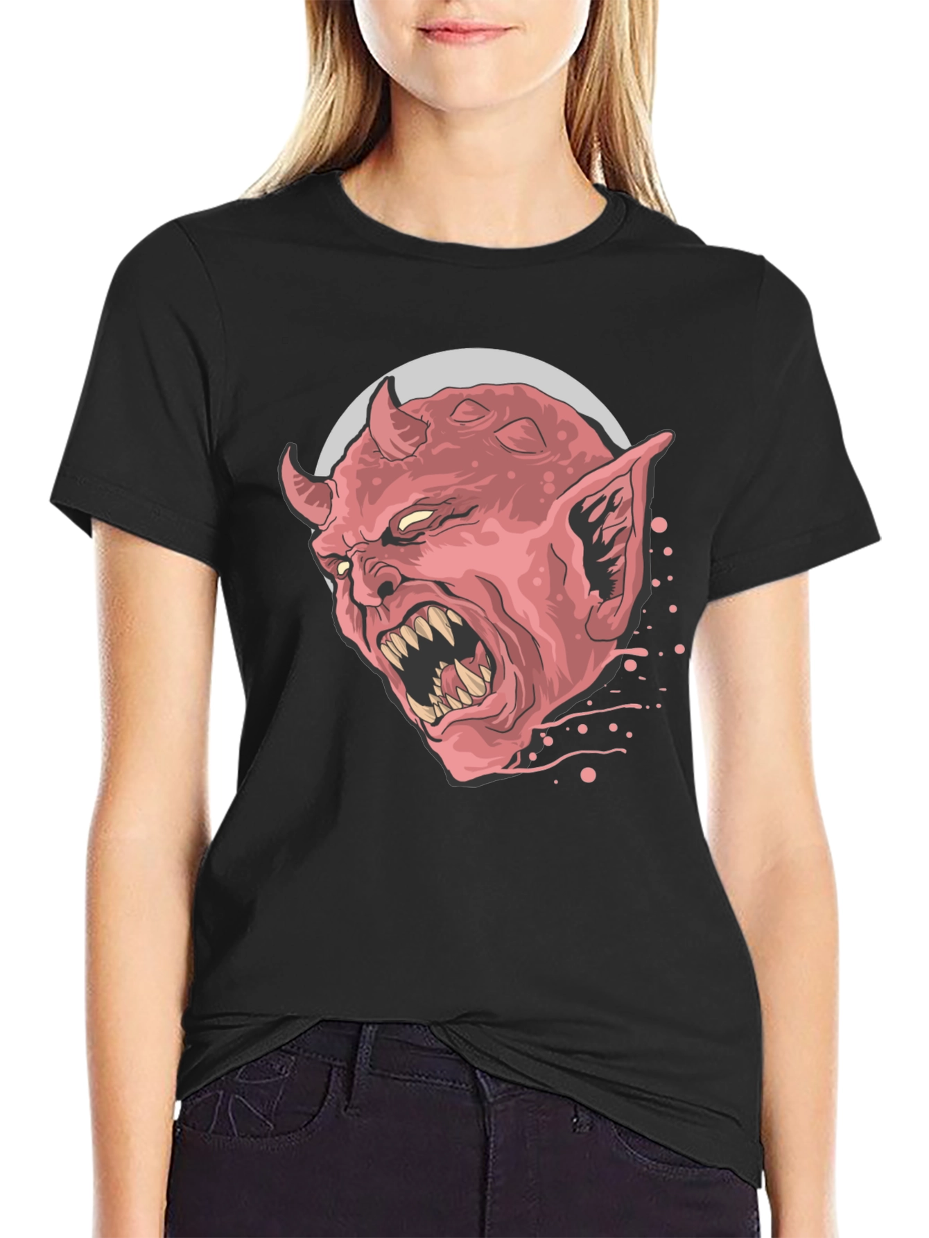 Demon Head Graphic Tee - Mens Black T-Shirt