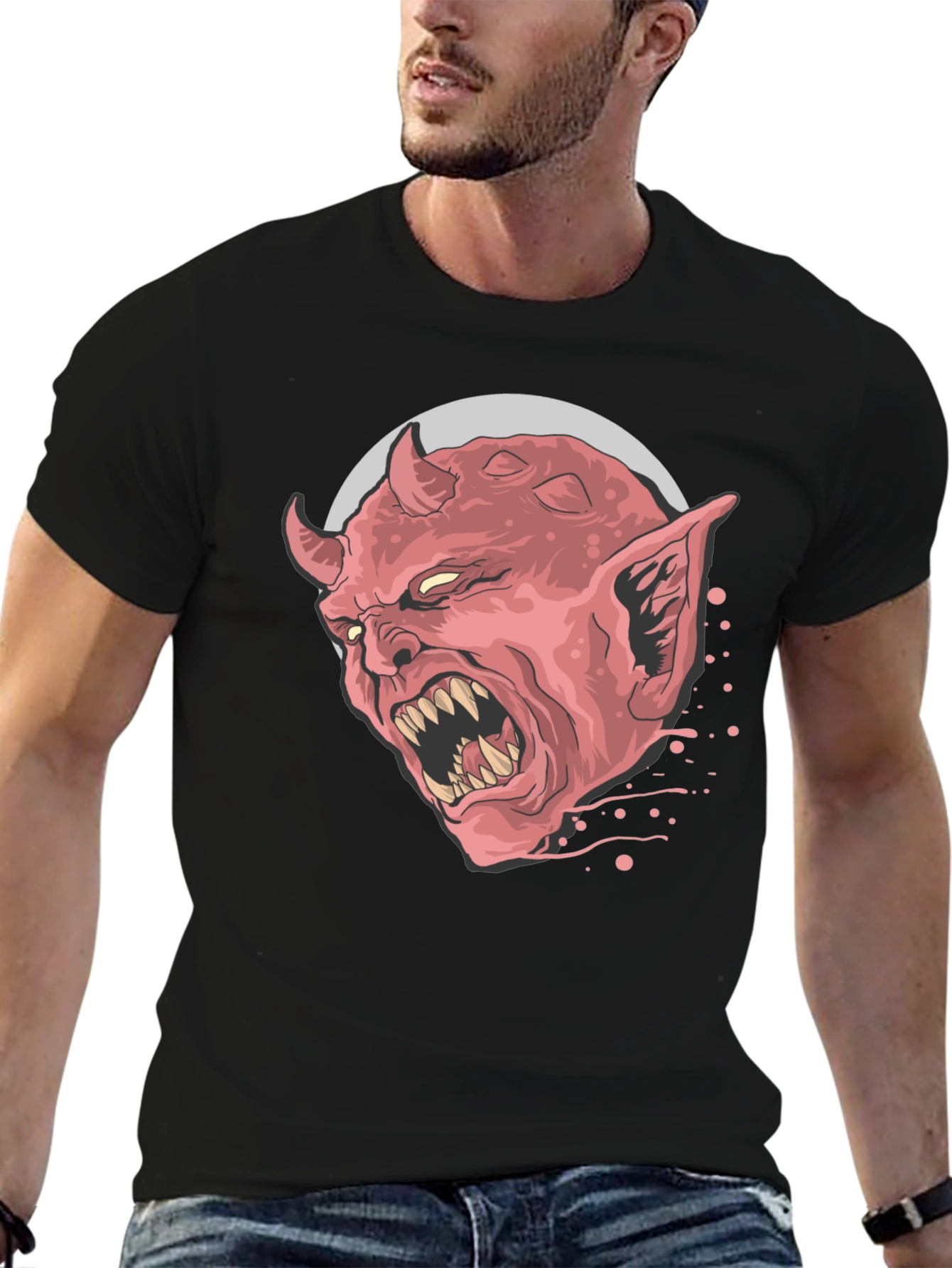Demon Head Graphic Tee - Mens Black T-Shirt