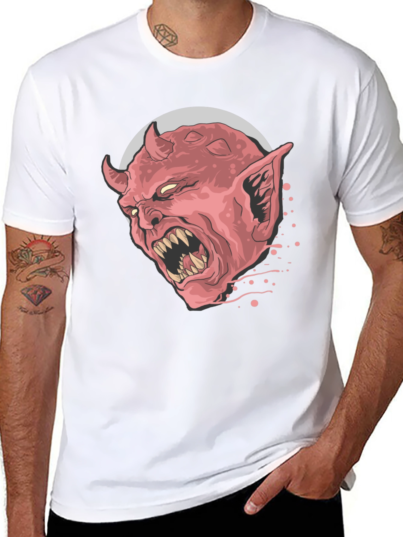 Demon Head Graphic Tee - Mens Black T-Shirt