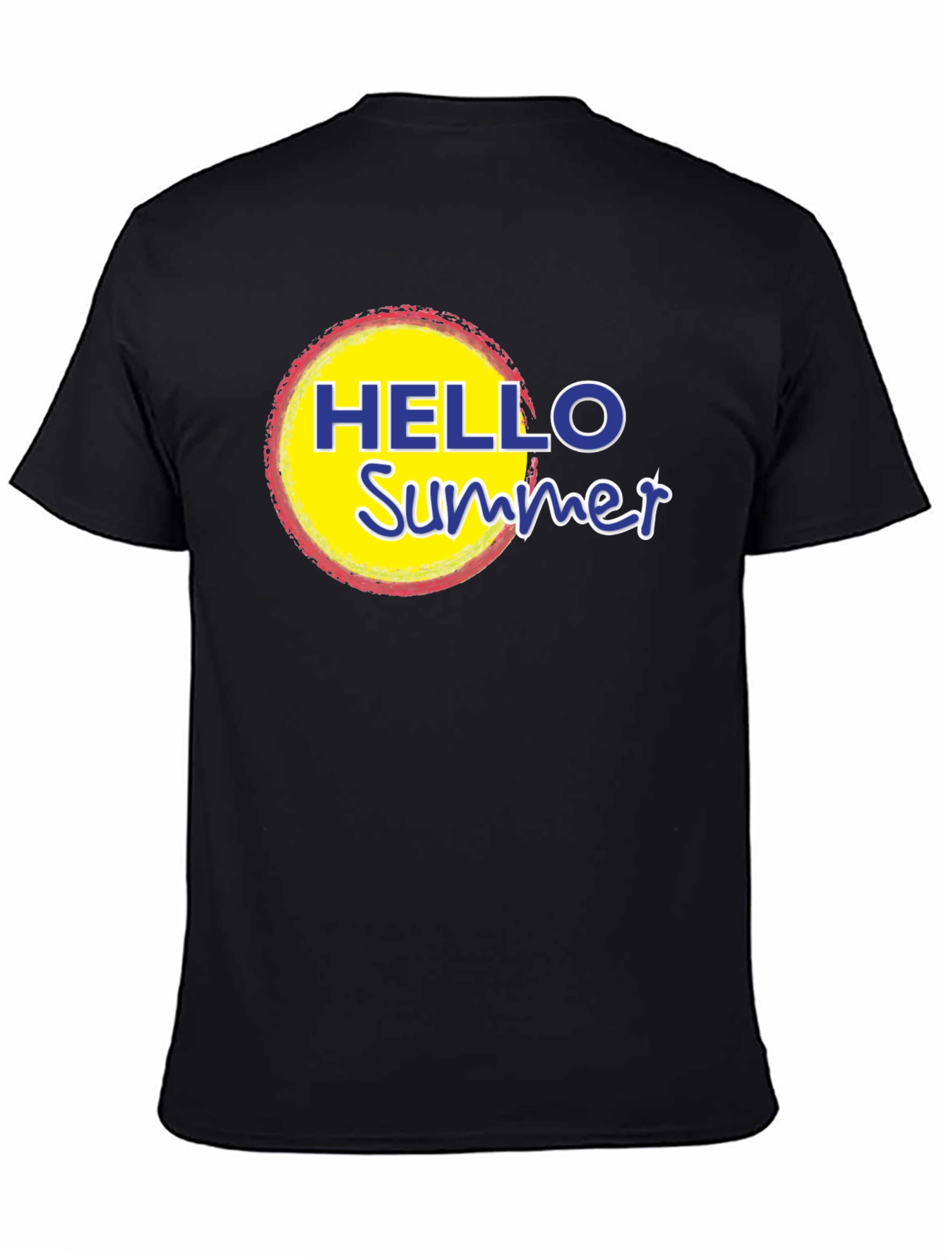 Hello Summer Graphic Tee - Black Casual T-Shirt