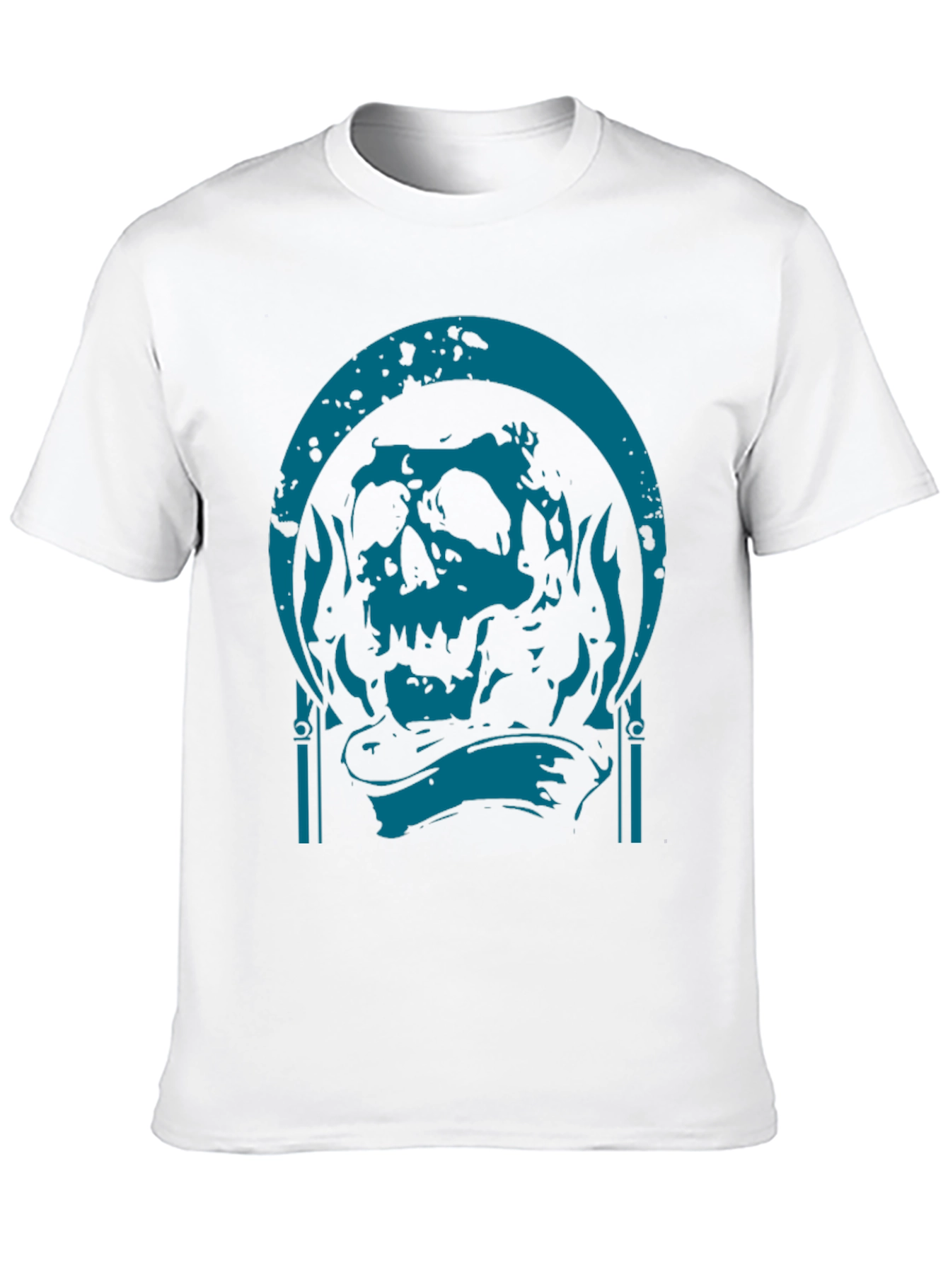 Skull Graphic Print T-Shirt - Black