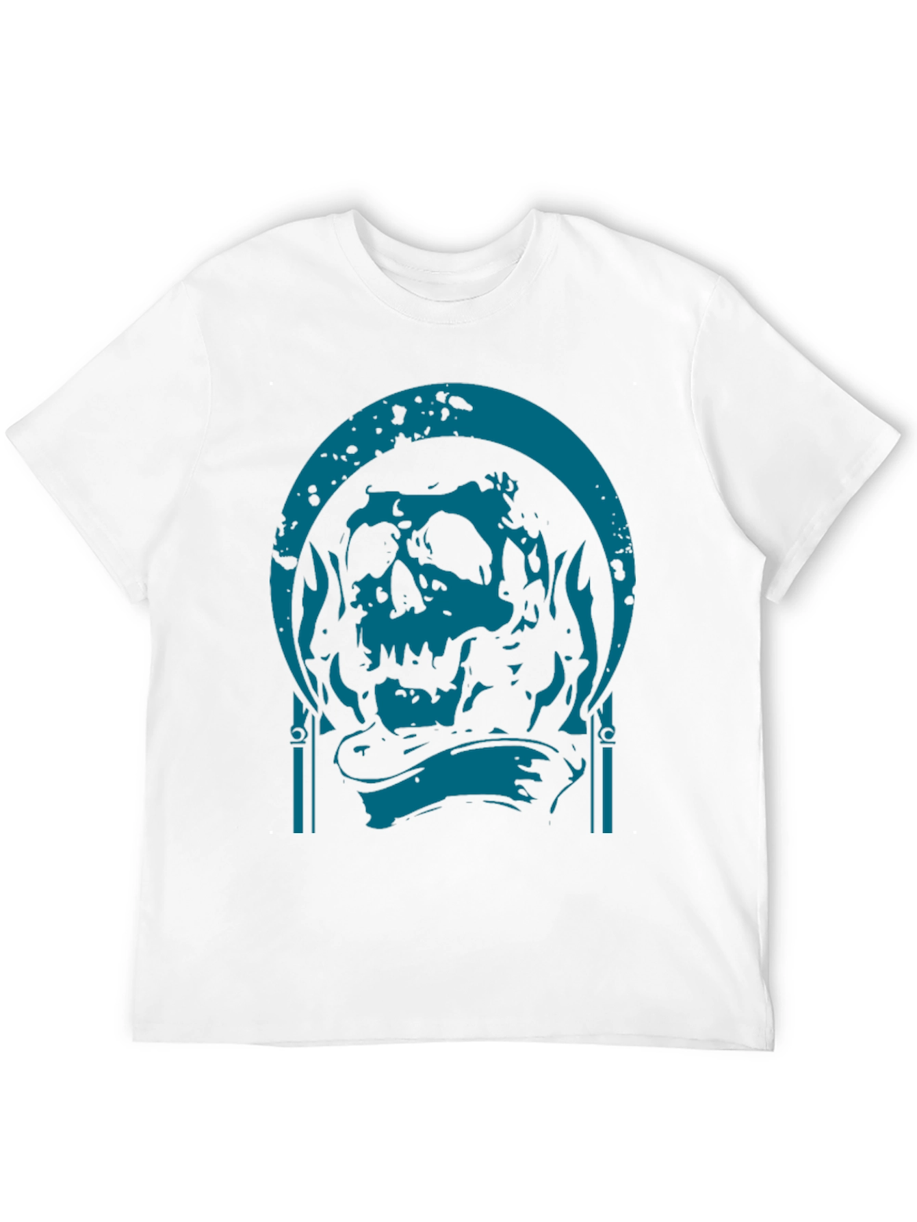 Skull Graphic Print T-Shirt - Black