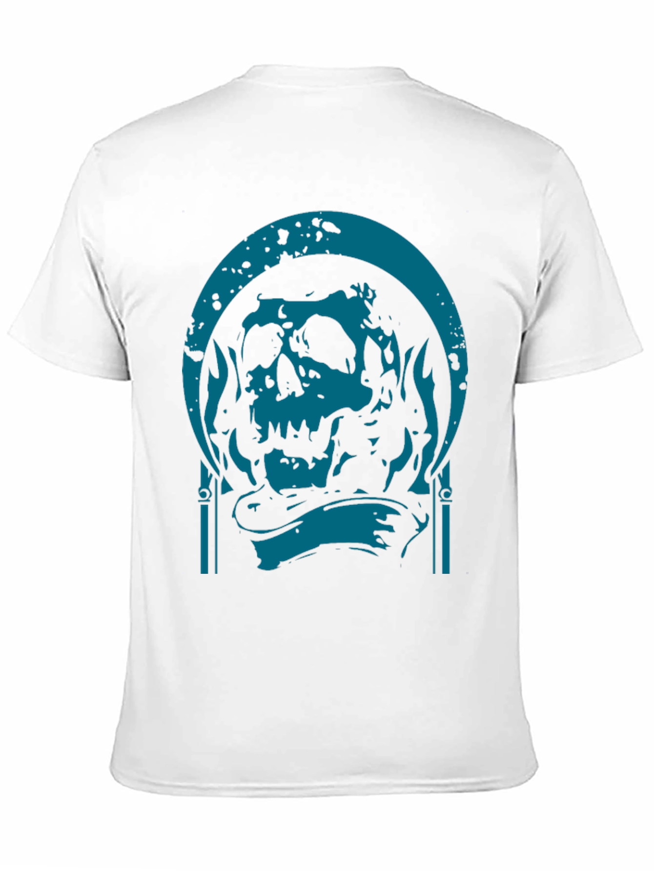 Skull Graphic Print T-Shirt - Black
