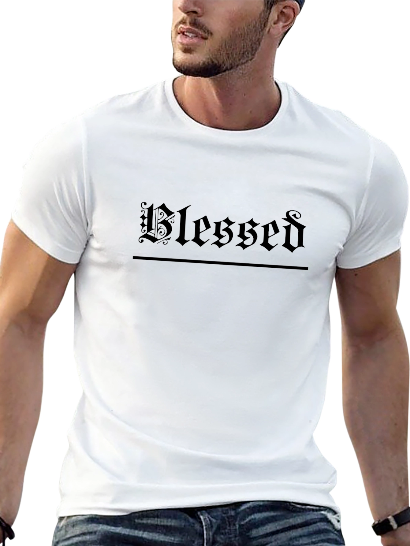 Blessed Graphic Tee - Black Gothic Style T-Shirt