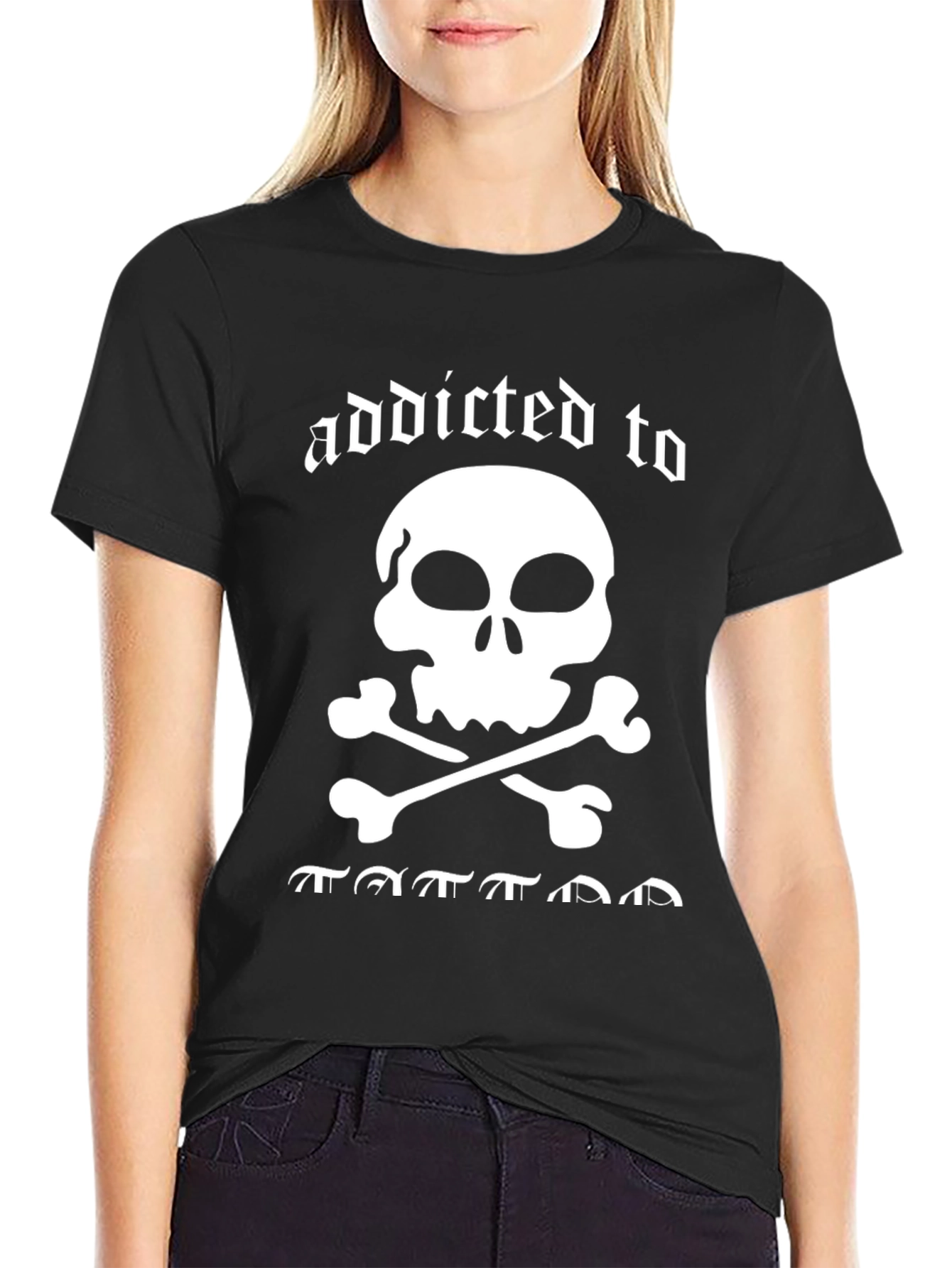 Addicted to Tattoos Skull Graphic Tee