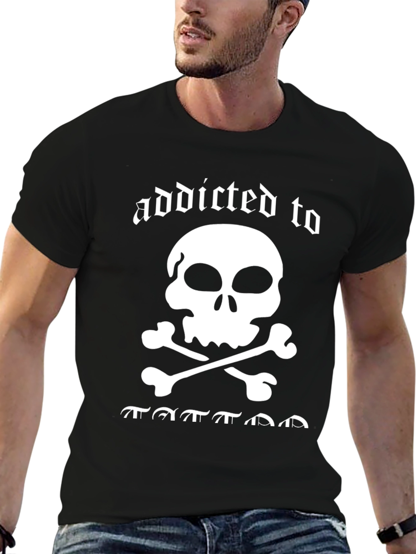 Addicted to Tattoos Skull Graphic Tee