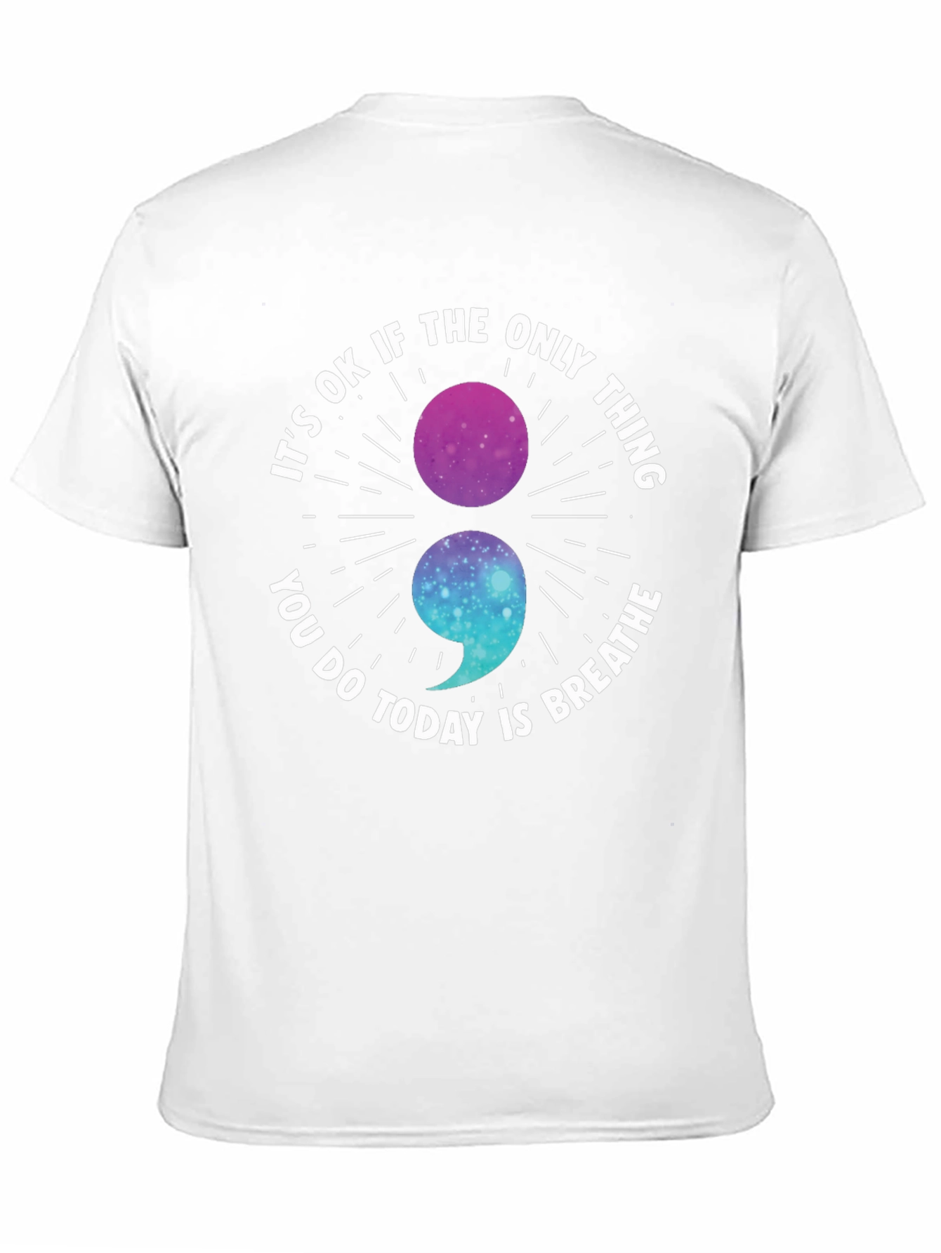 Breathe Semicolon Galaxy Graphic Tee - Mental Health Awareness