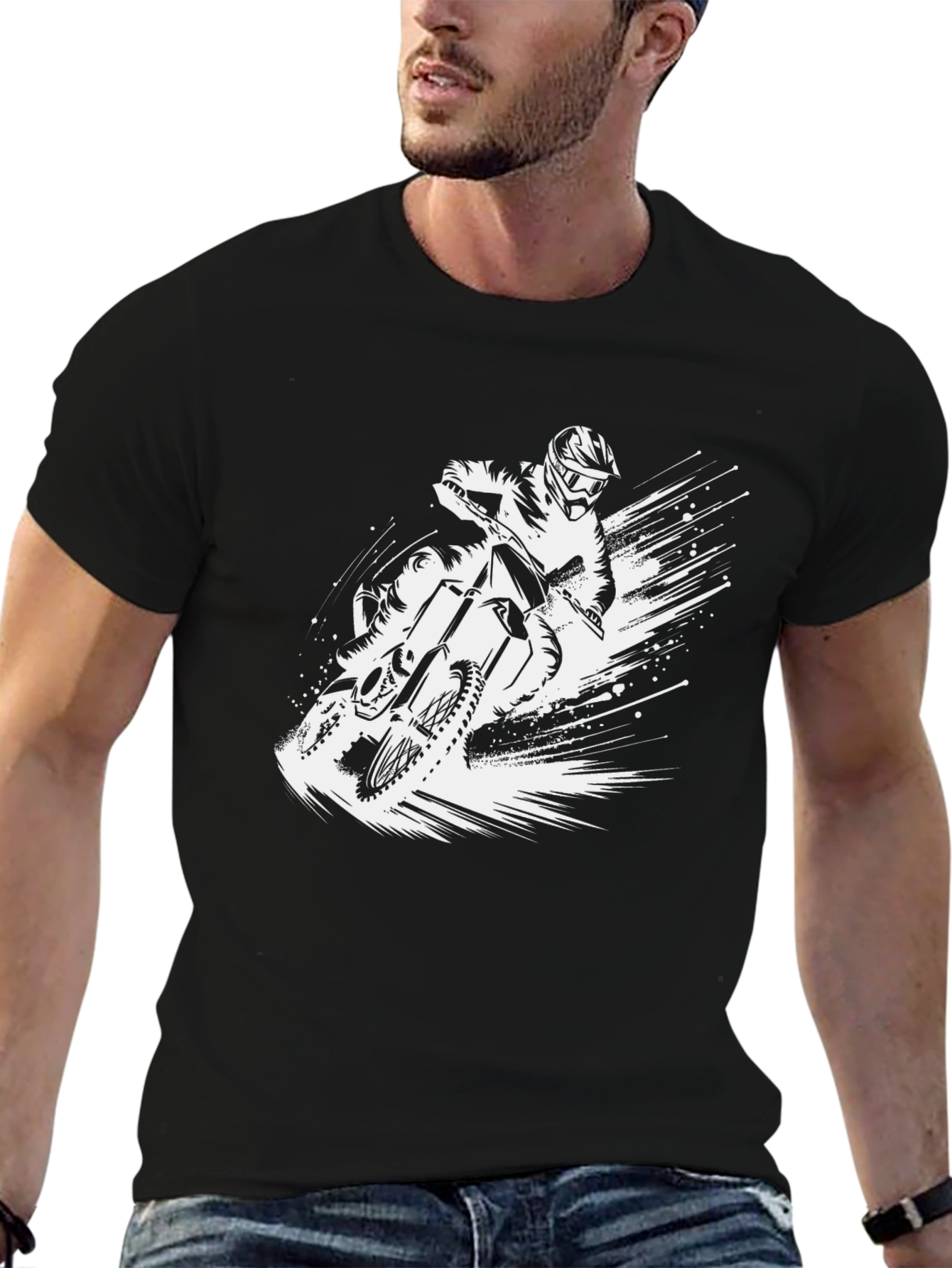 Motocross Rider Graphic Tee - Black