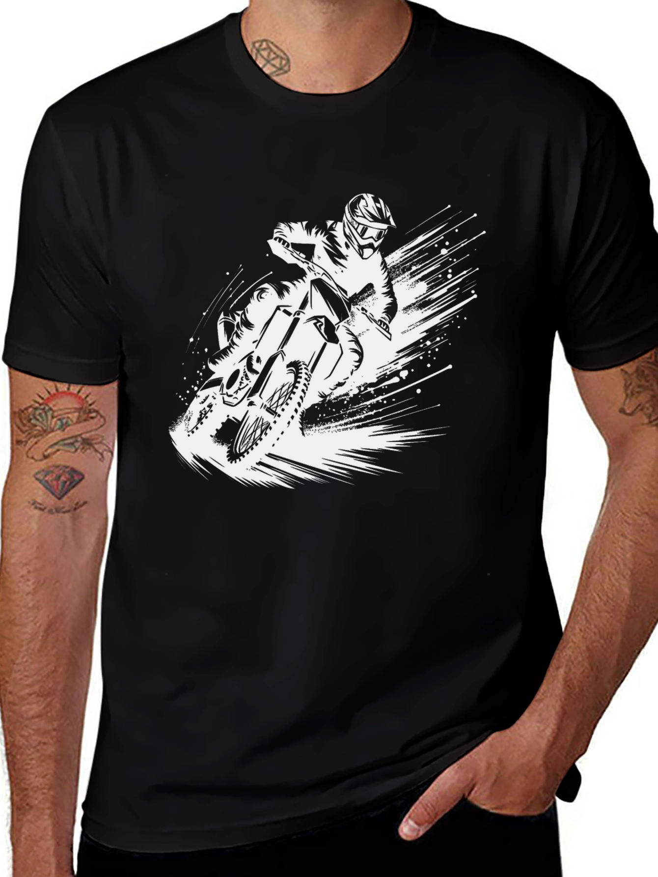 Motocross Rider Graphic Tee - Black