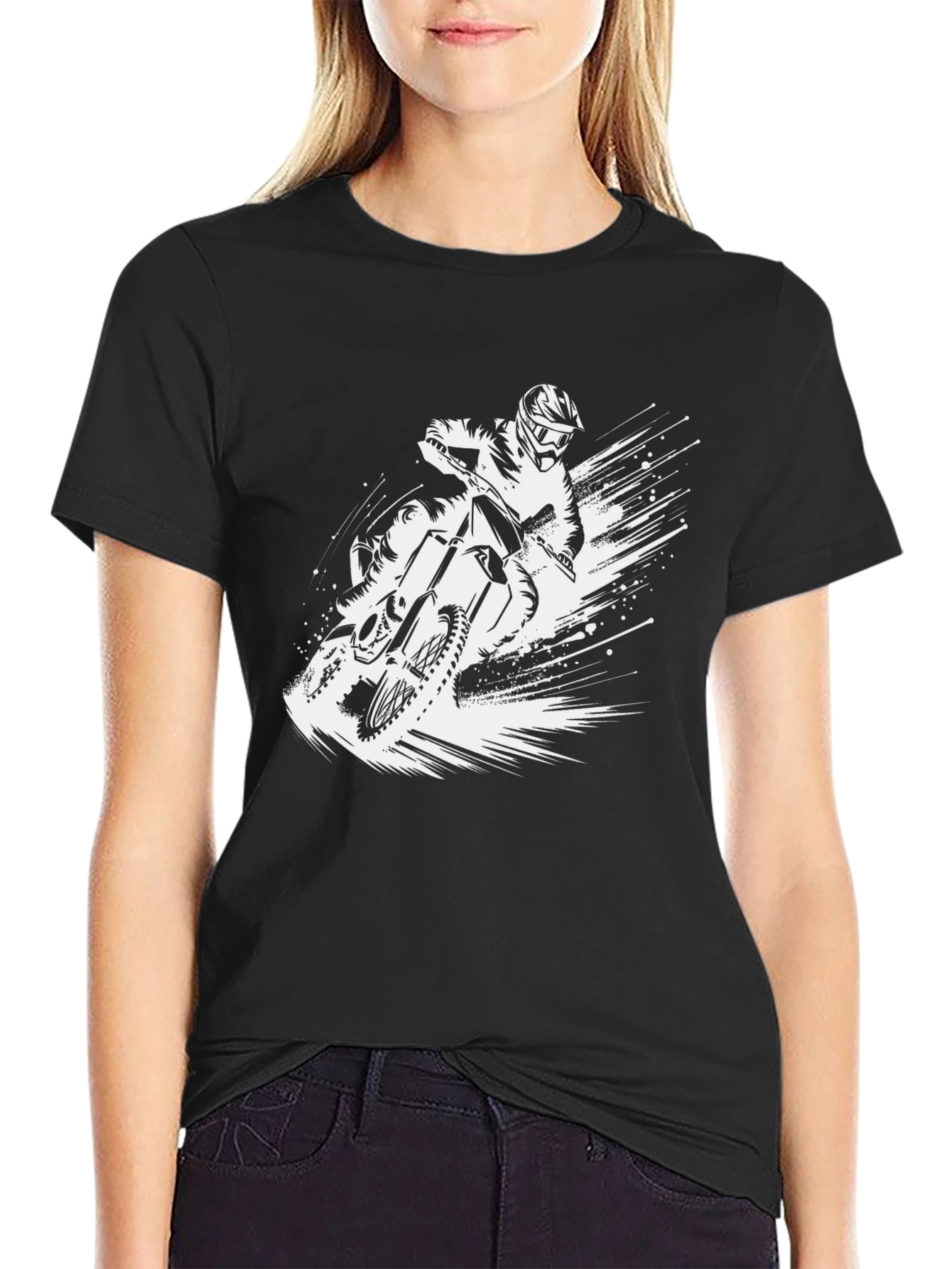 Motocross Rider Graphic Tee - Black