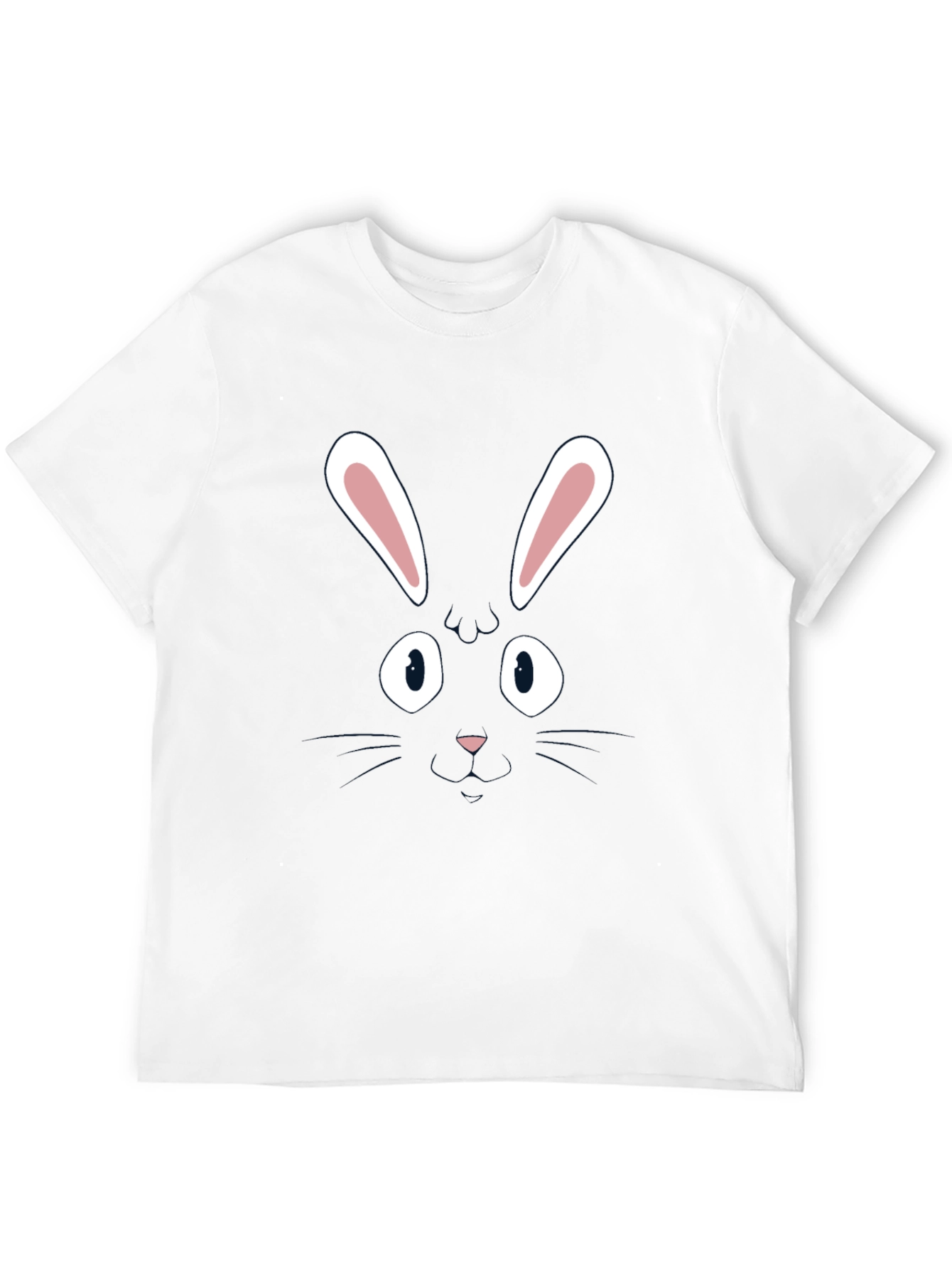 Bunny Face Graphic Tee - Black Cotton Blend