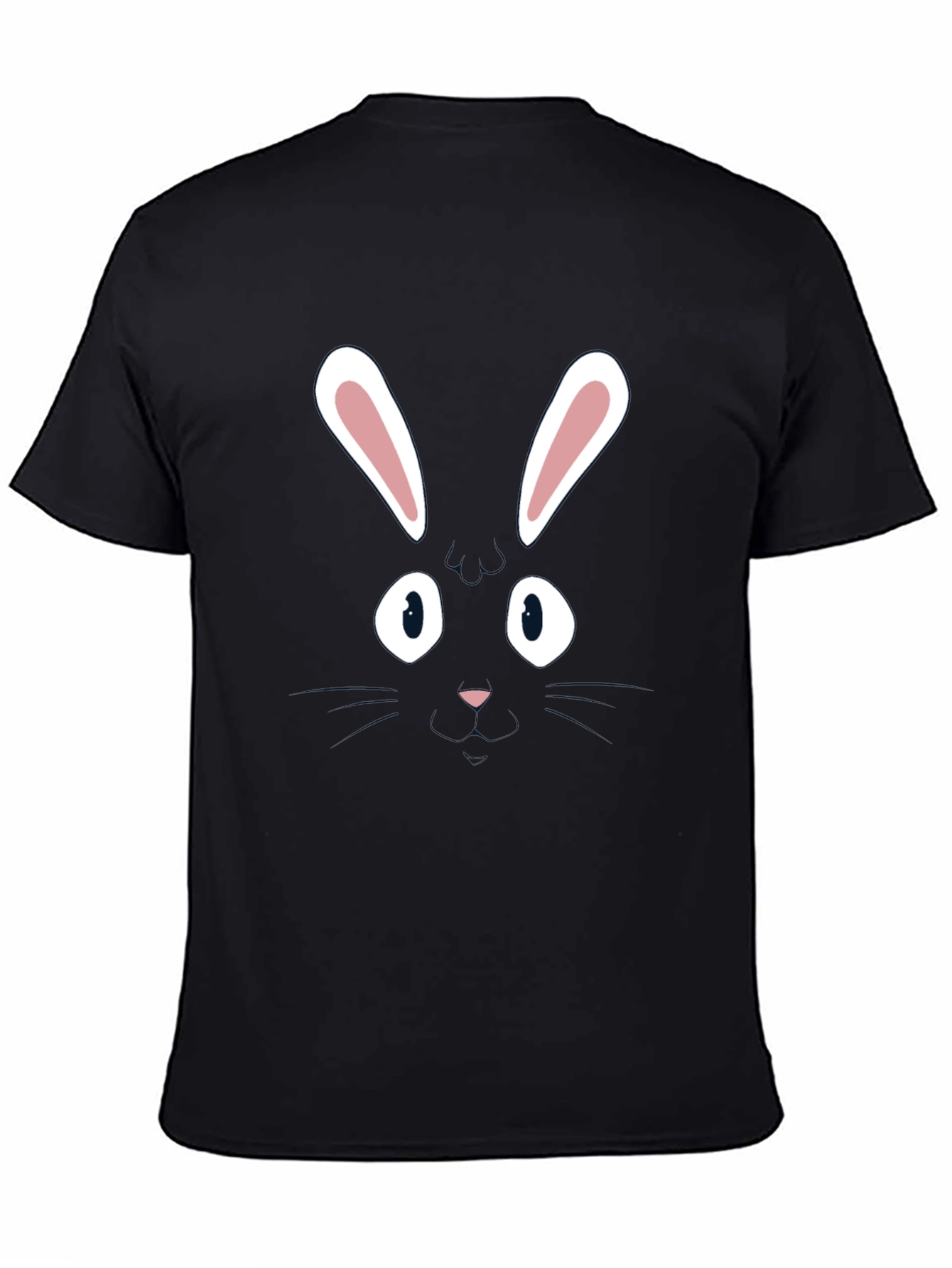 Bunny Face Graphic Tee - Black Cotton Blend