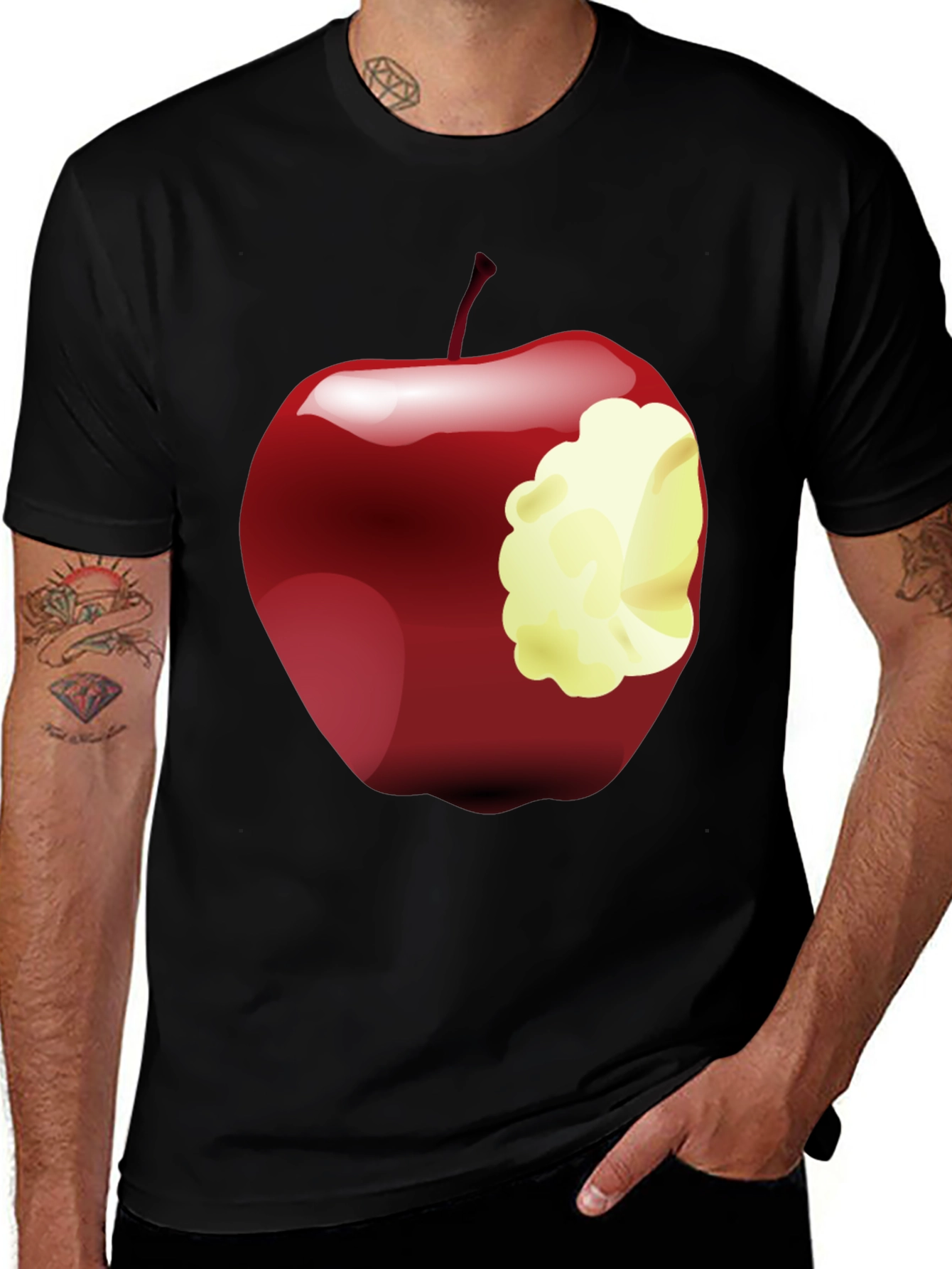 Bitten Apple Graphic Tee - Stylish Casual Wear