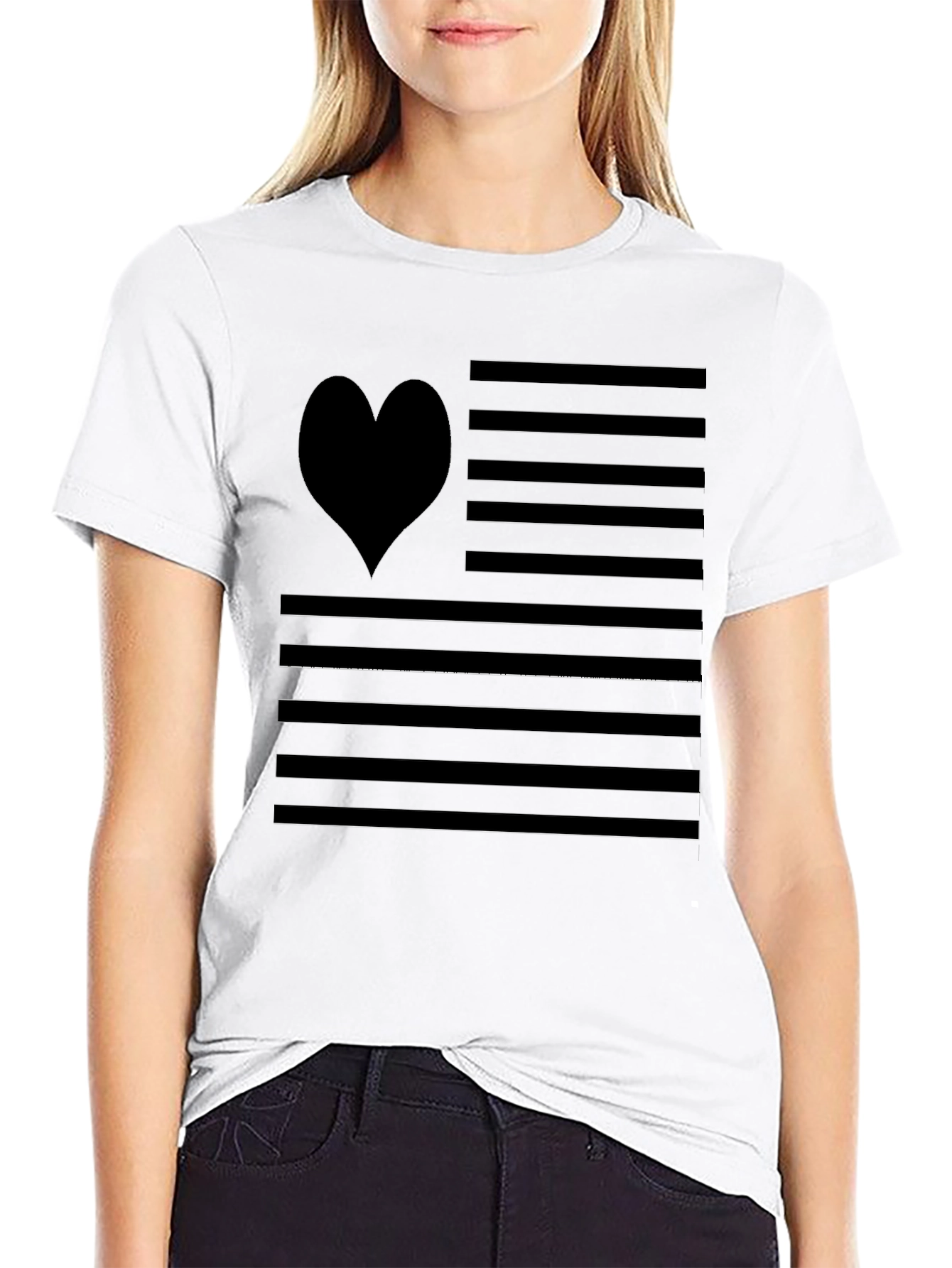 Heart Flag Graphic Tee - Patriotic Love T-Shirt