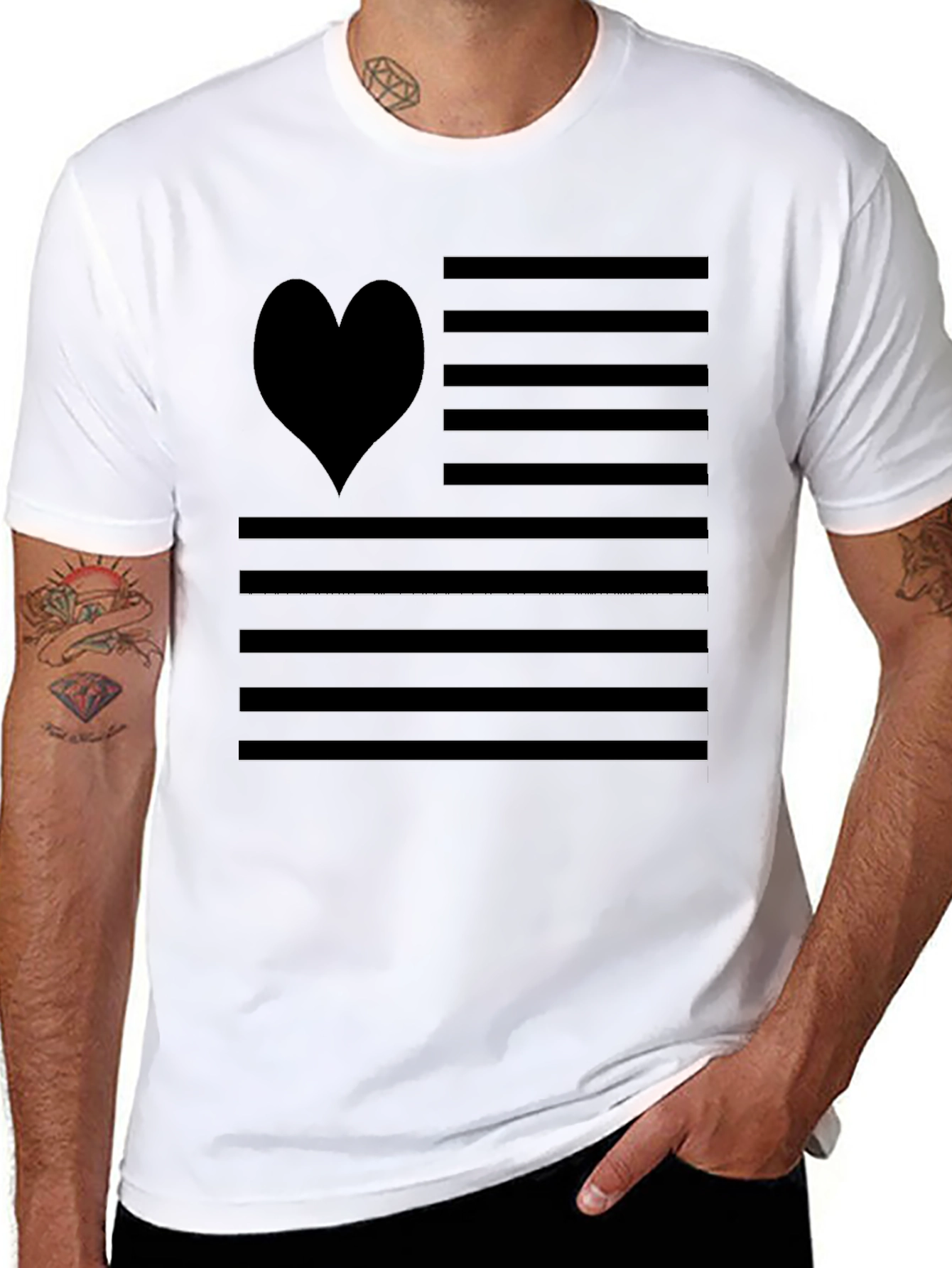 Heart Flag Graphic Tee - Patriotic Love T-Shirt