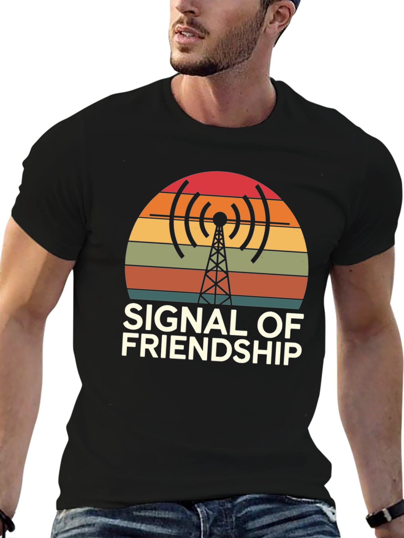 Signal of Friendship Graphic T-Shirt - Retro Design
