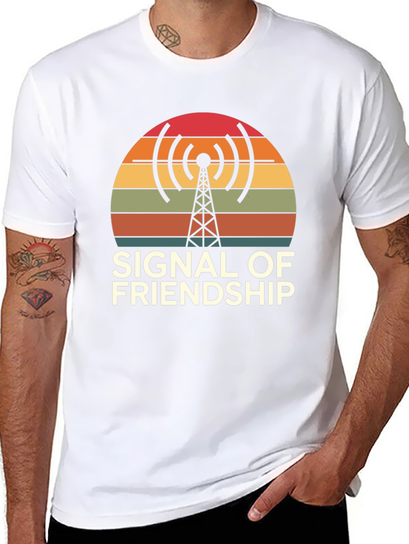 Signal of Friendship Graphic T-Shirt - Retro Design