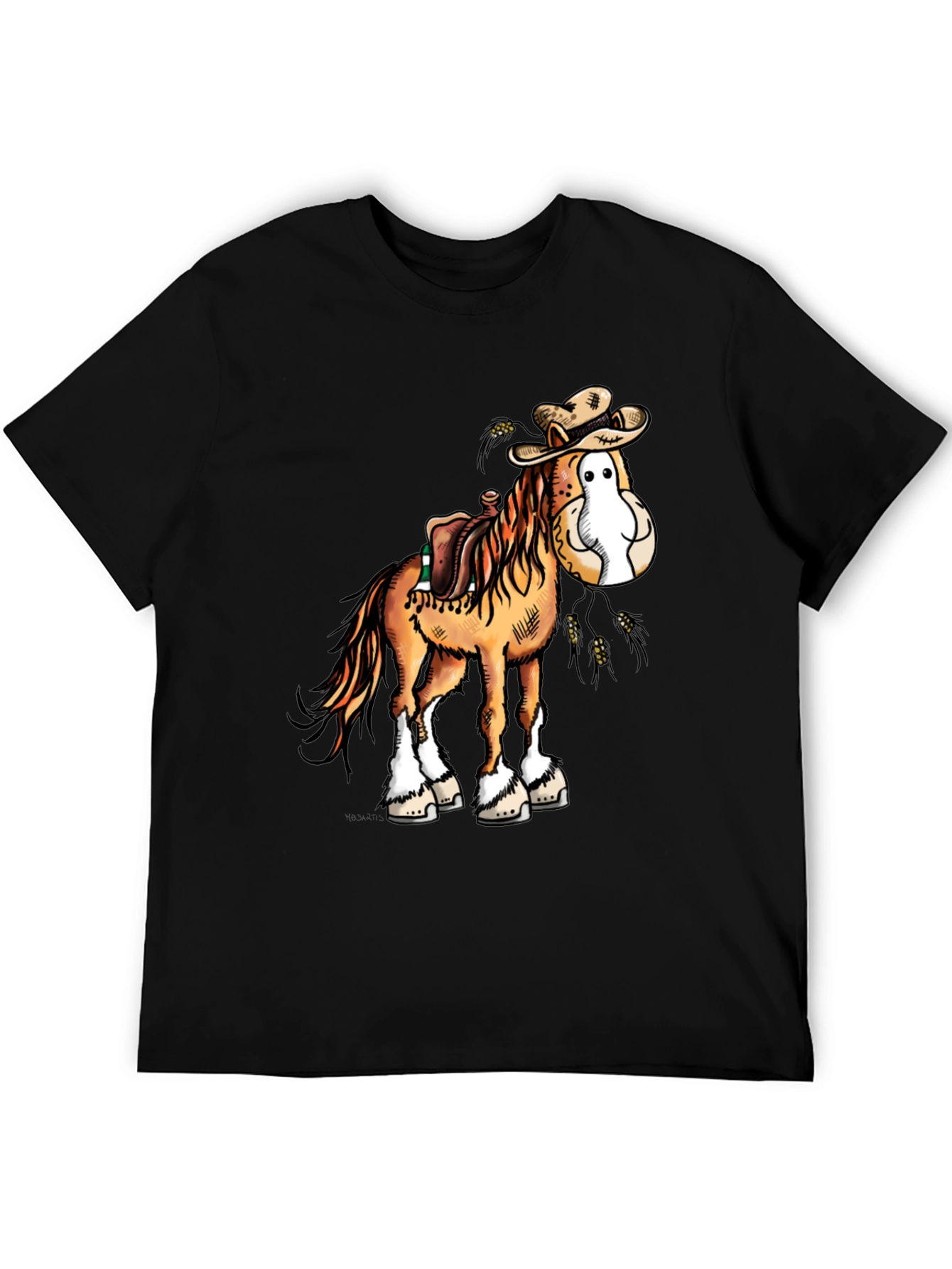 Funny Cartoon Horse Cowboy Graphic Tee